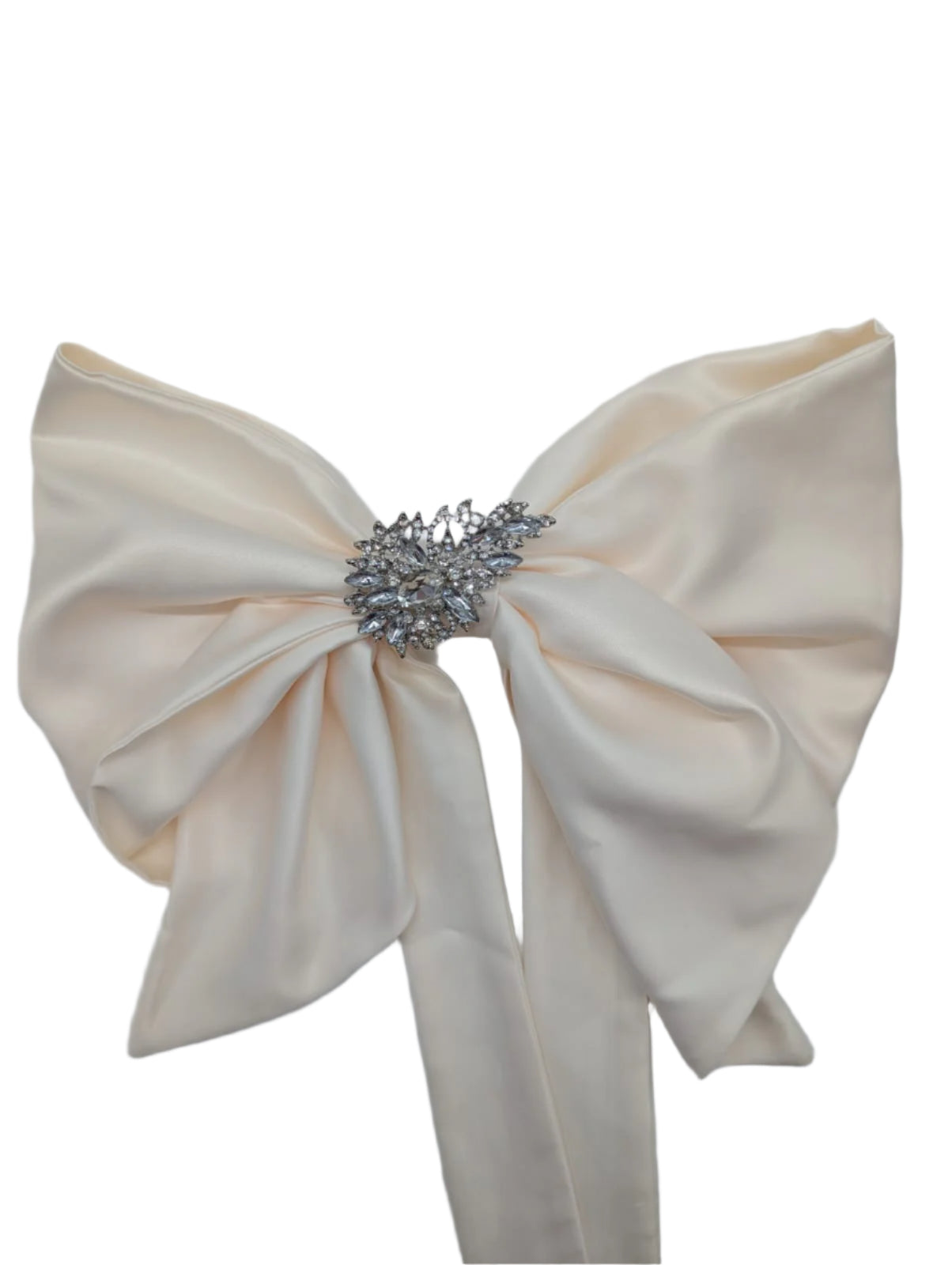 Broochella Bejewelled Bridal Bow ivory satin vintage jewel brooch wedding designer luxury women’s