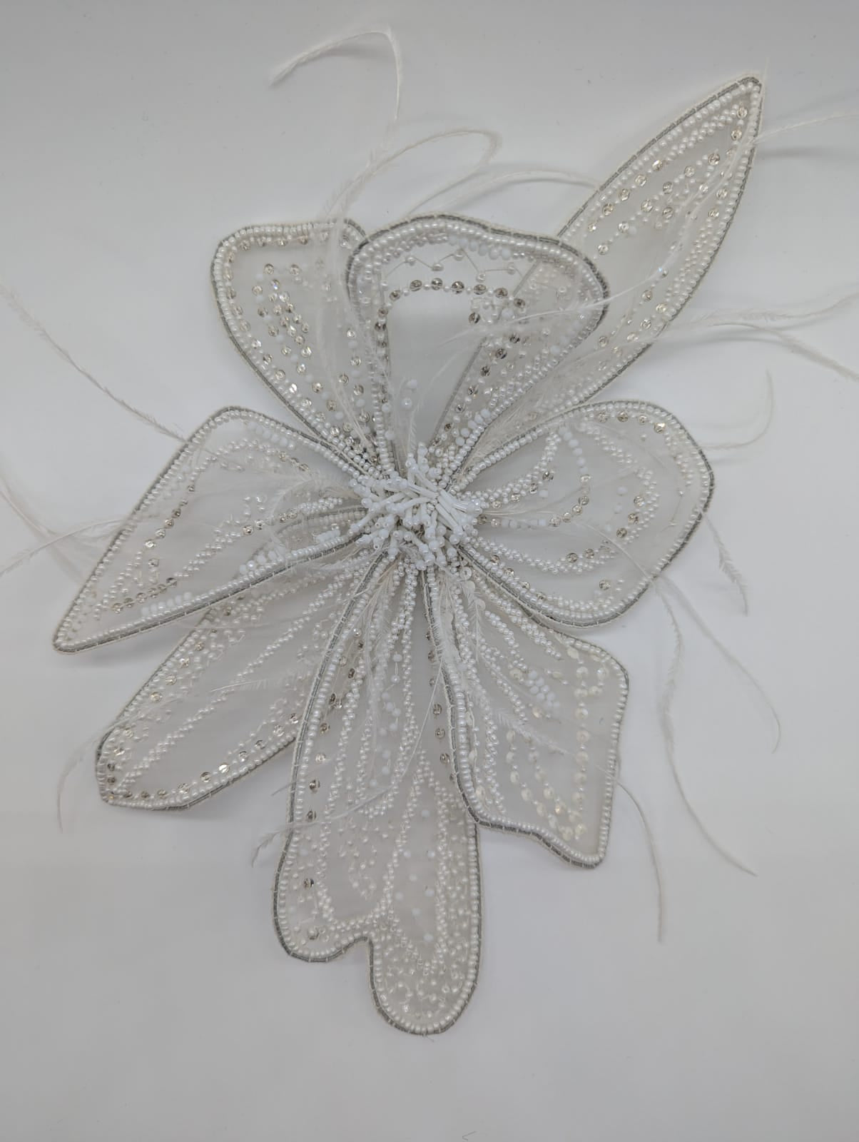 Broochella Azalea hand beaded white flower wedding bridal designer luxury women’s