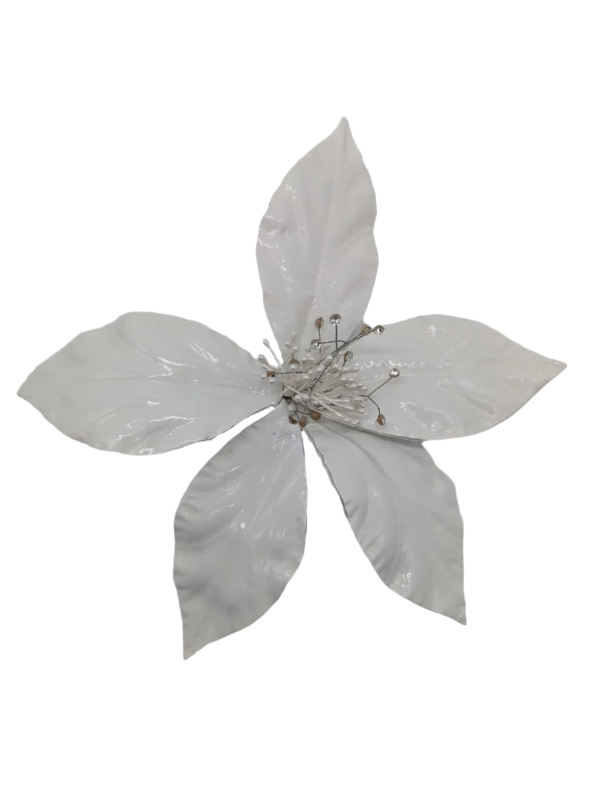 Broochella Giglio flower brooch pin patent leather bridal wedding handmade designer luxury white