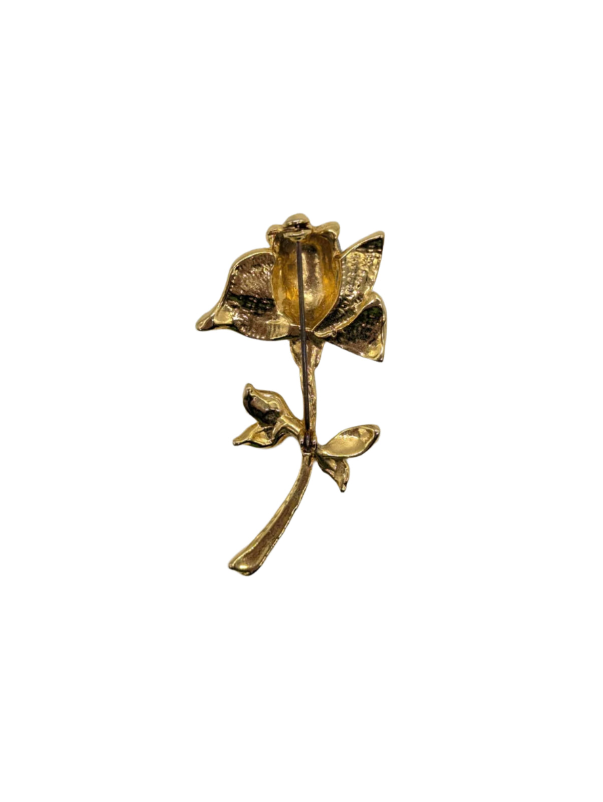 Broochella Men's Gilded Rose Vintage Flower brooch pin silver enamel gold tone metal crystal leaves luxury designer