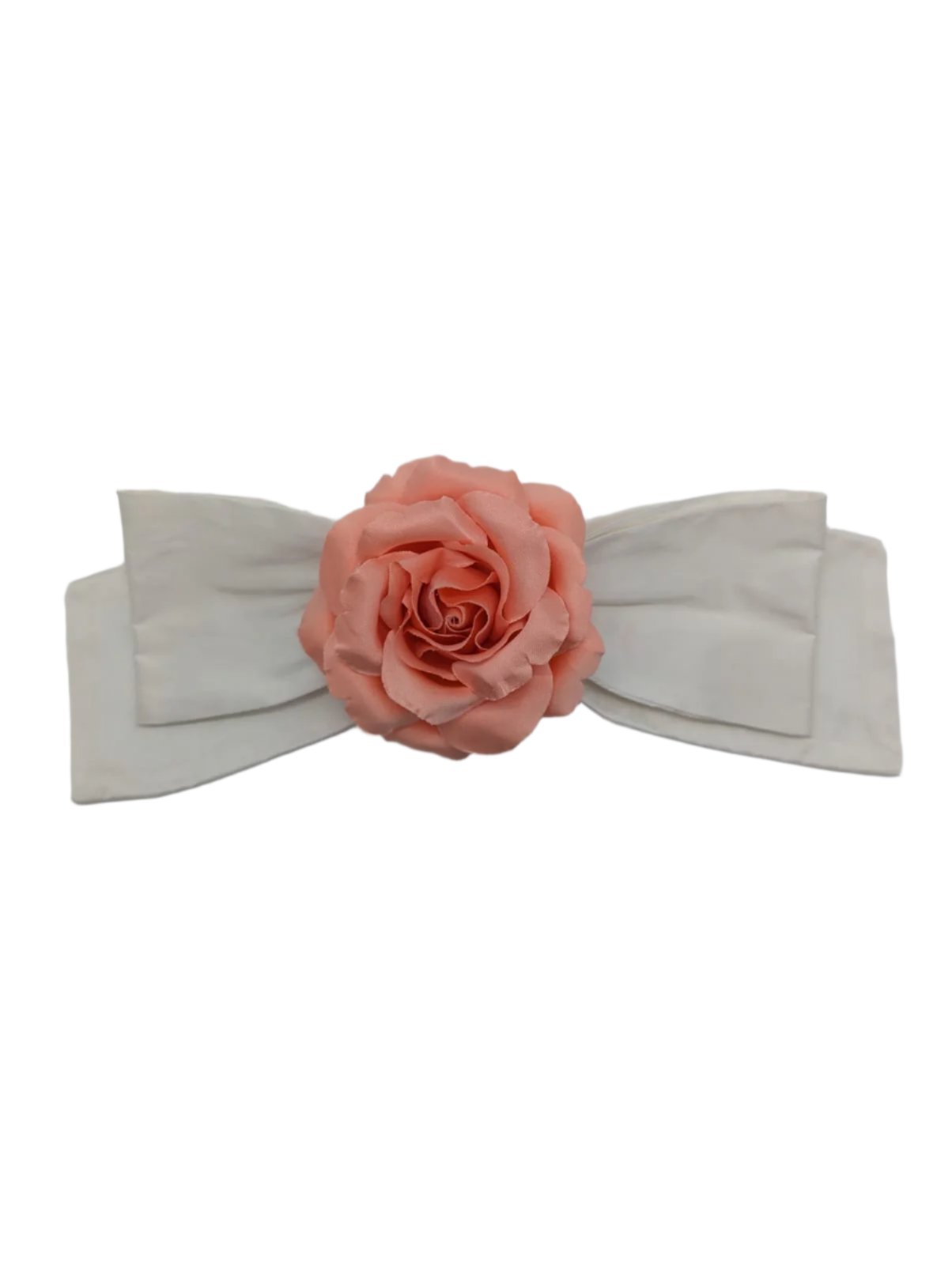 Broochella Peaches and cream silk bow brooch pin handmade peach flower luxury designer men's women's