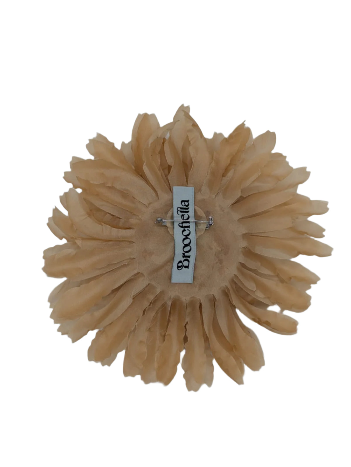 Broochella Calendula flower brooch pin peach handmade silk designer luxury women’s men’s