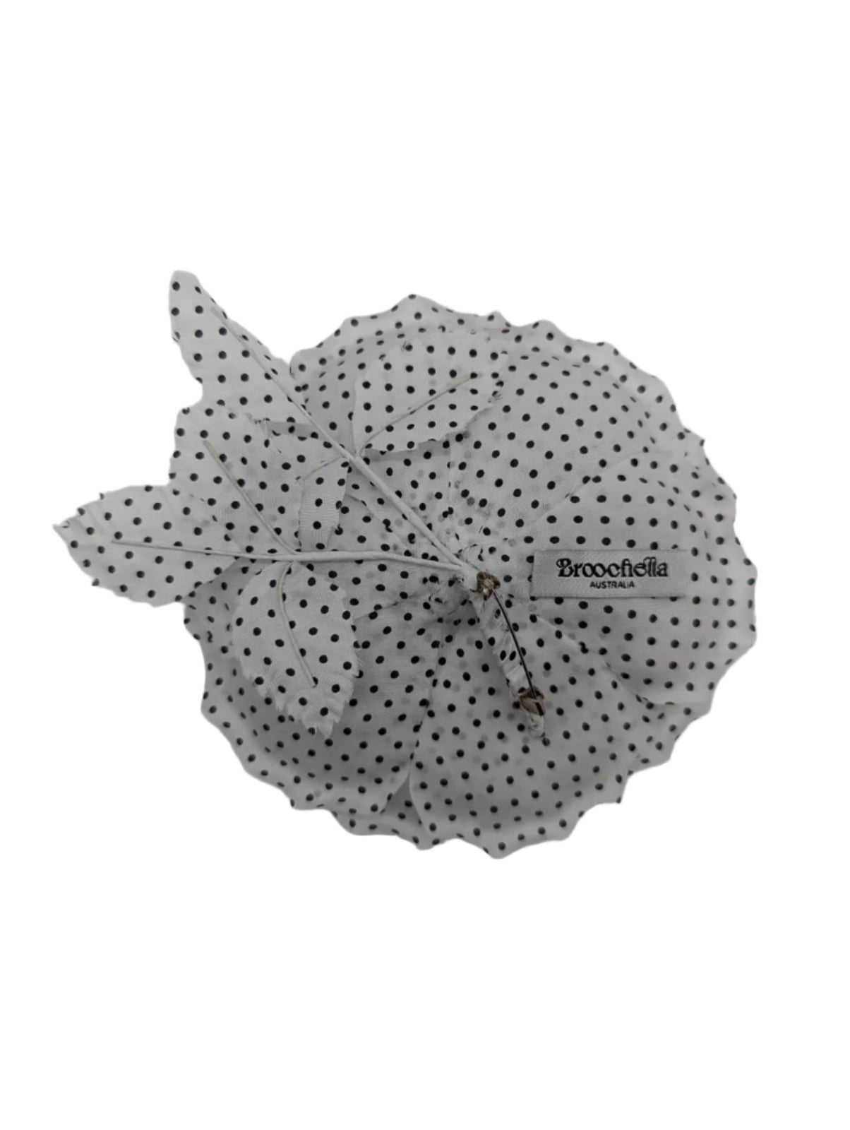 Broochella Dalmata flower brooch handmade polka dot spot spotted white black luxury designer women’s men’s