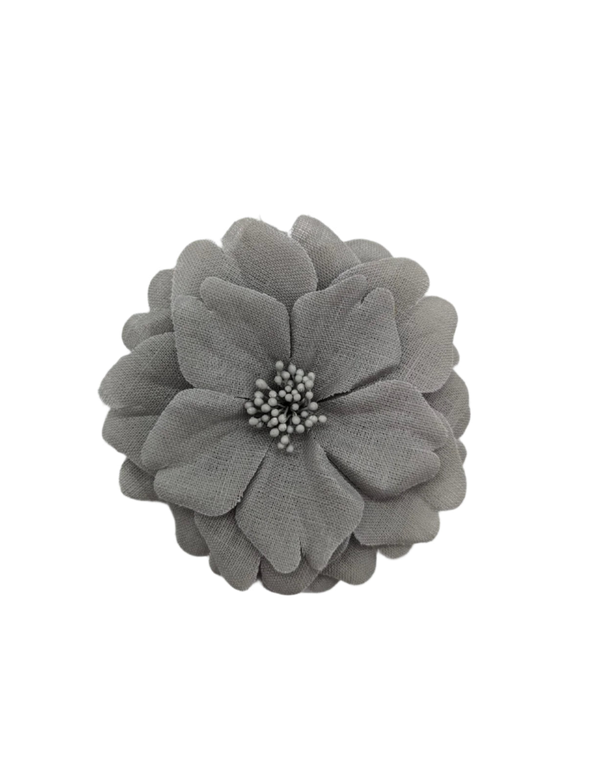 Broochella Garofano flower brooch pin handmade linen men's women's designer luxury grey