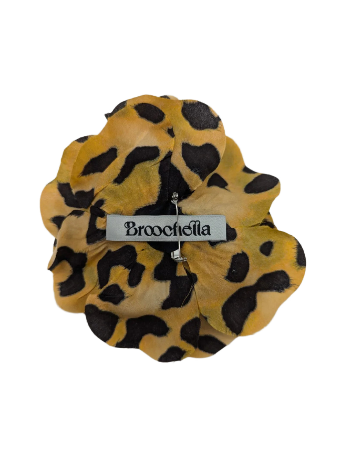 Broochella leopard flower brooch pin brown black animal print silk handmade luxury designer men’s women’s