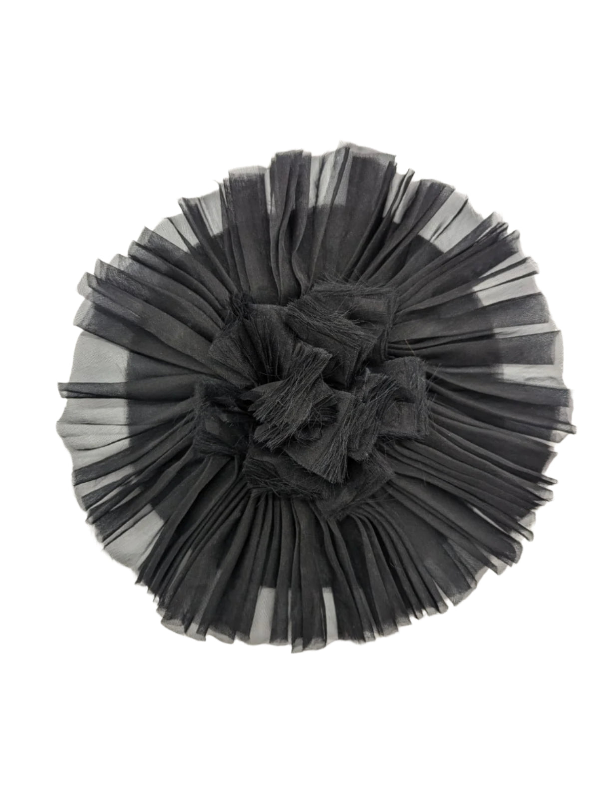 Pieghettato Large Flower Brooch Pin silk organza handmade men's women's luxury designer handmade black