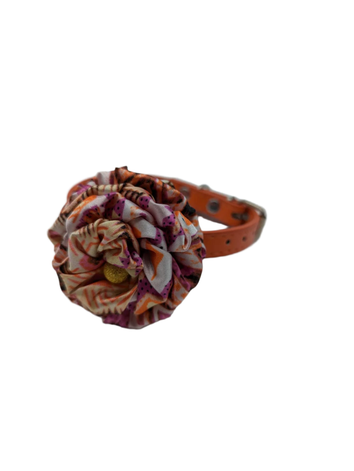 Broochella Poochella Dog pet flower brooch collar accessory handmade pink printed satin designer luxury