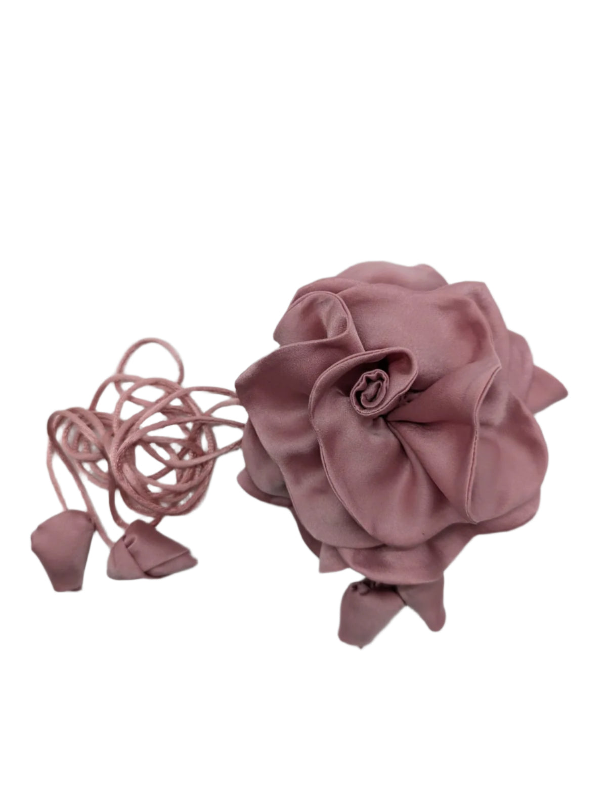 Broochella Rosetta flower brooch pin choker satin handmade luxury designer handmade men's women's pink