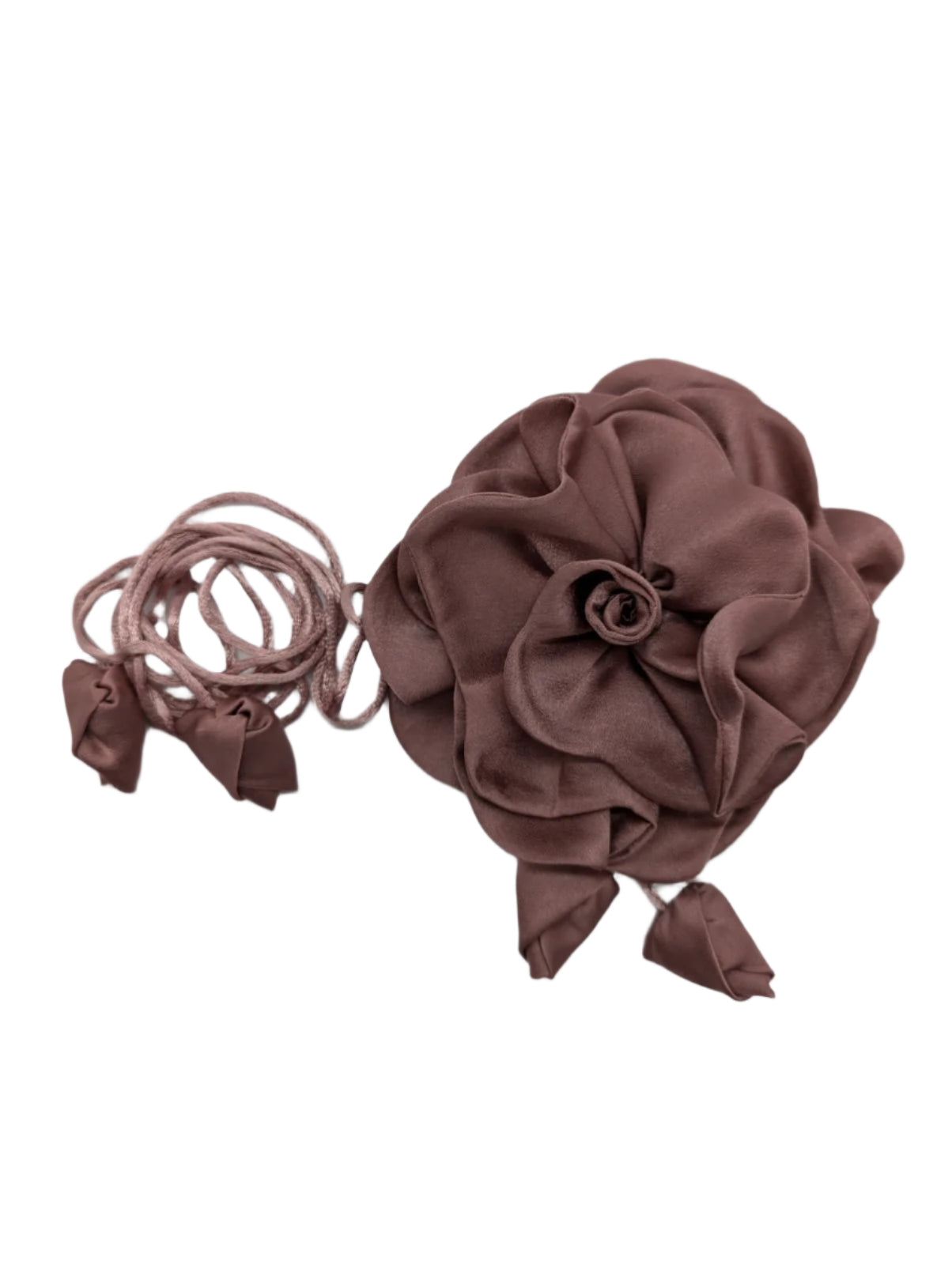 Broochella Rosetta flower brooch pin choker satin handmade luxury designer handmade men's women's blush pink