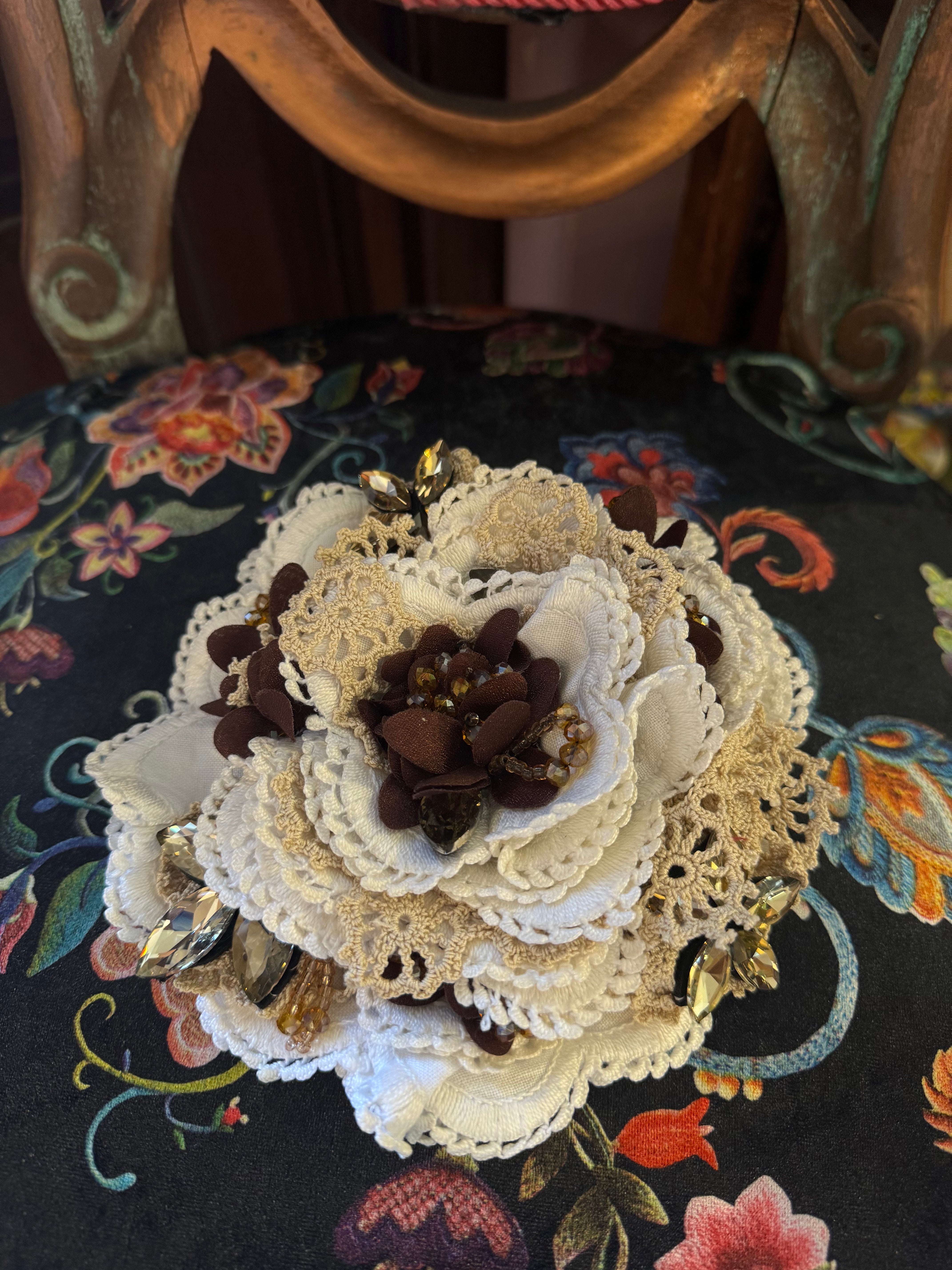 Broochella Sentimental Threads bespoke custom handmade flower brooch pin luxury designer