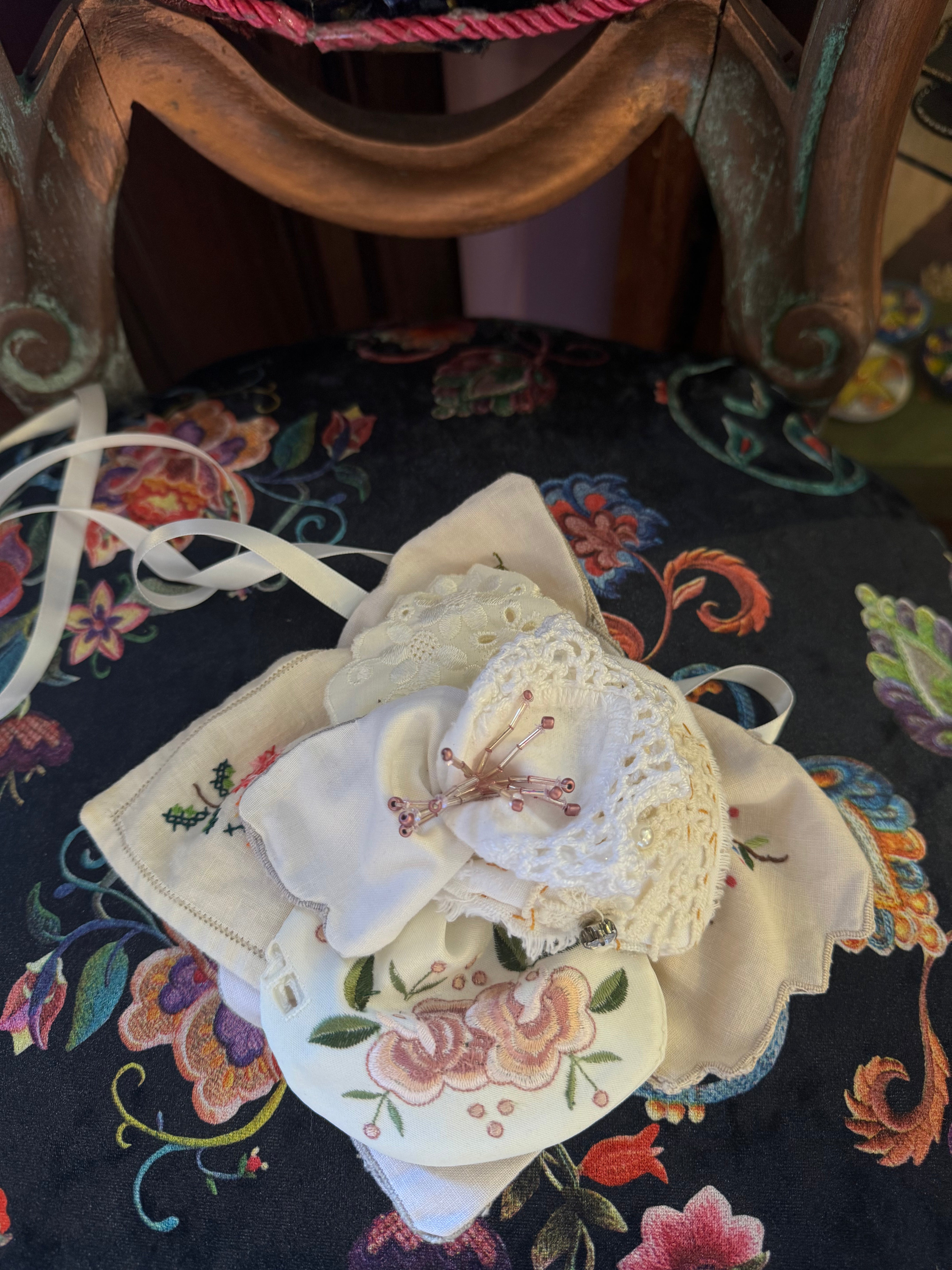 Broochella Sentimental Threads bespoke custom handmade flower brooch pin luxury designer