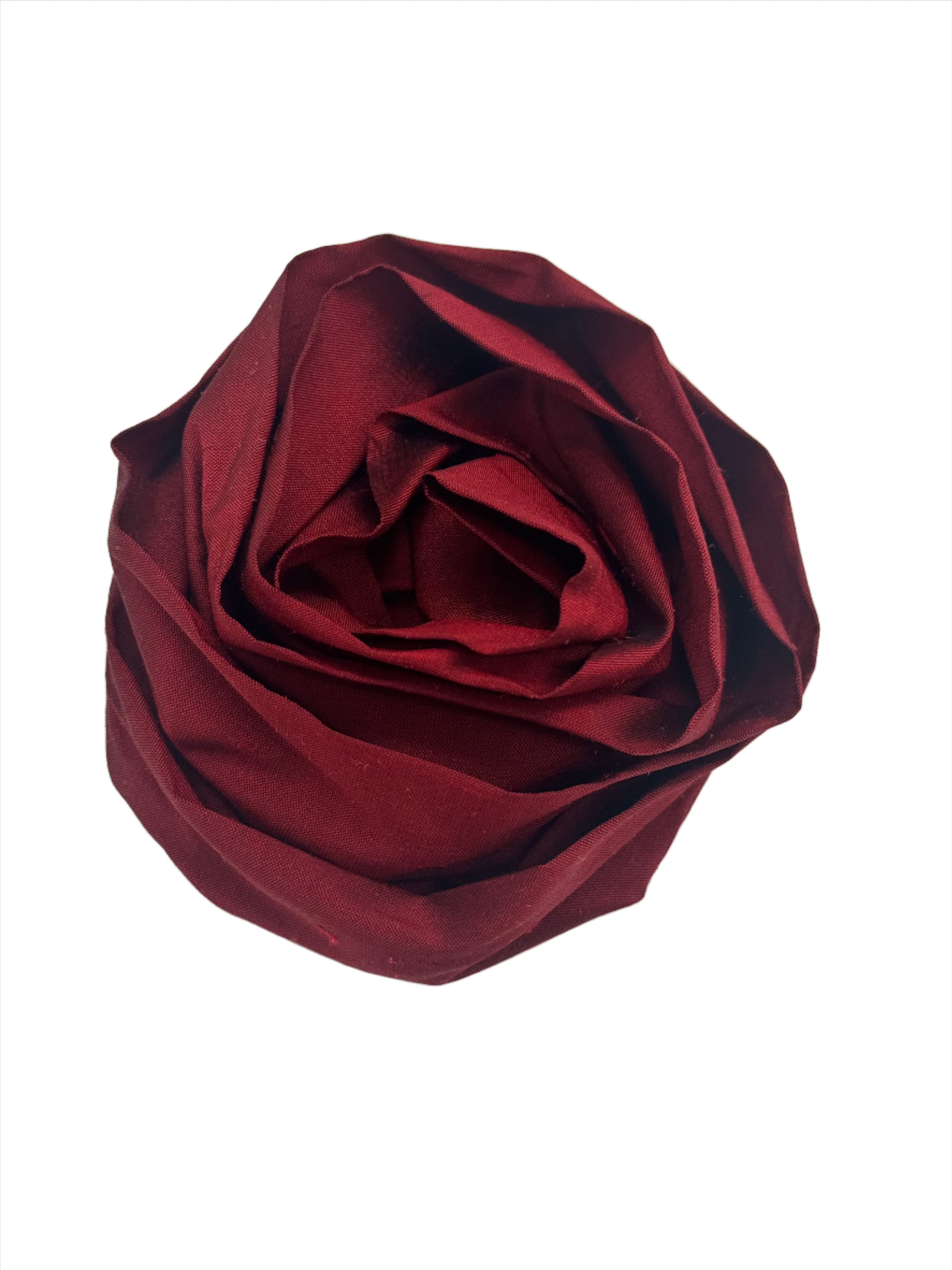 Broochella Isabella Rossellini Rosette  flower brooch pin handmade silk designer luxury women's burgundy