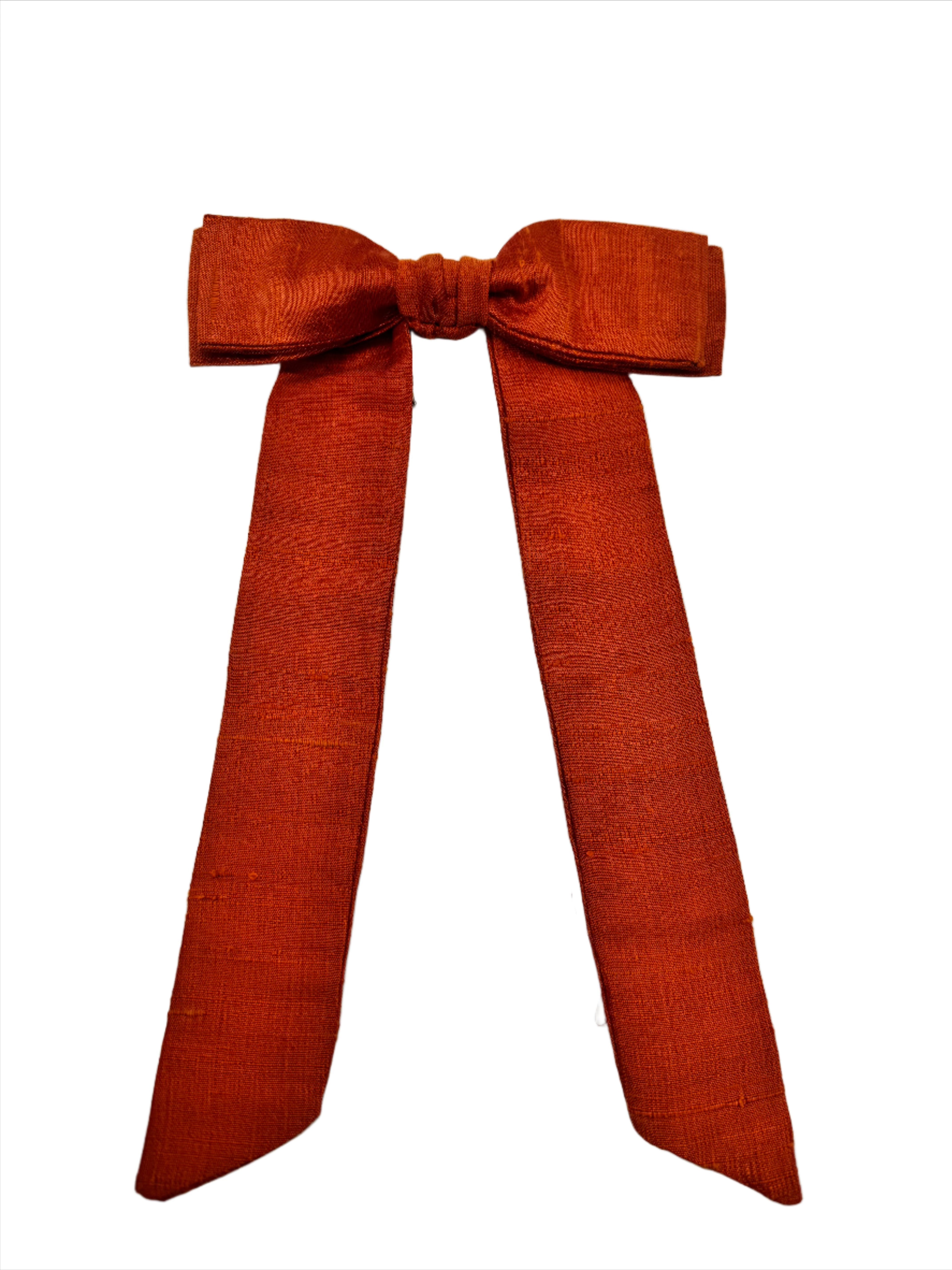 Broochella Alice orange handmade silk bow luxury men’s women’s brooch pin