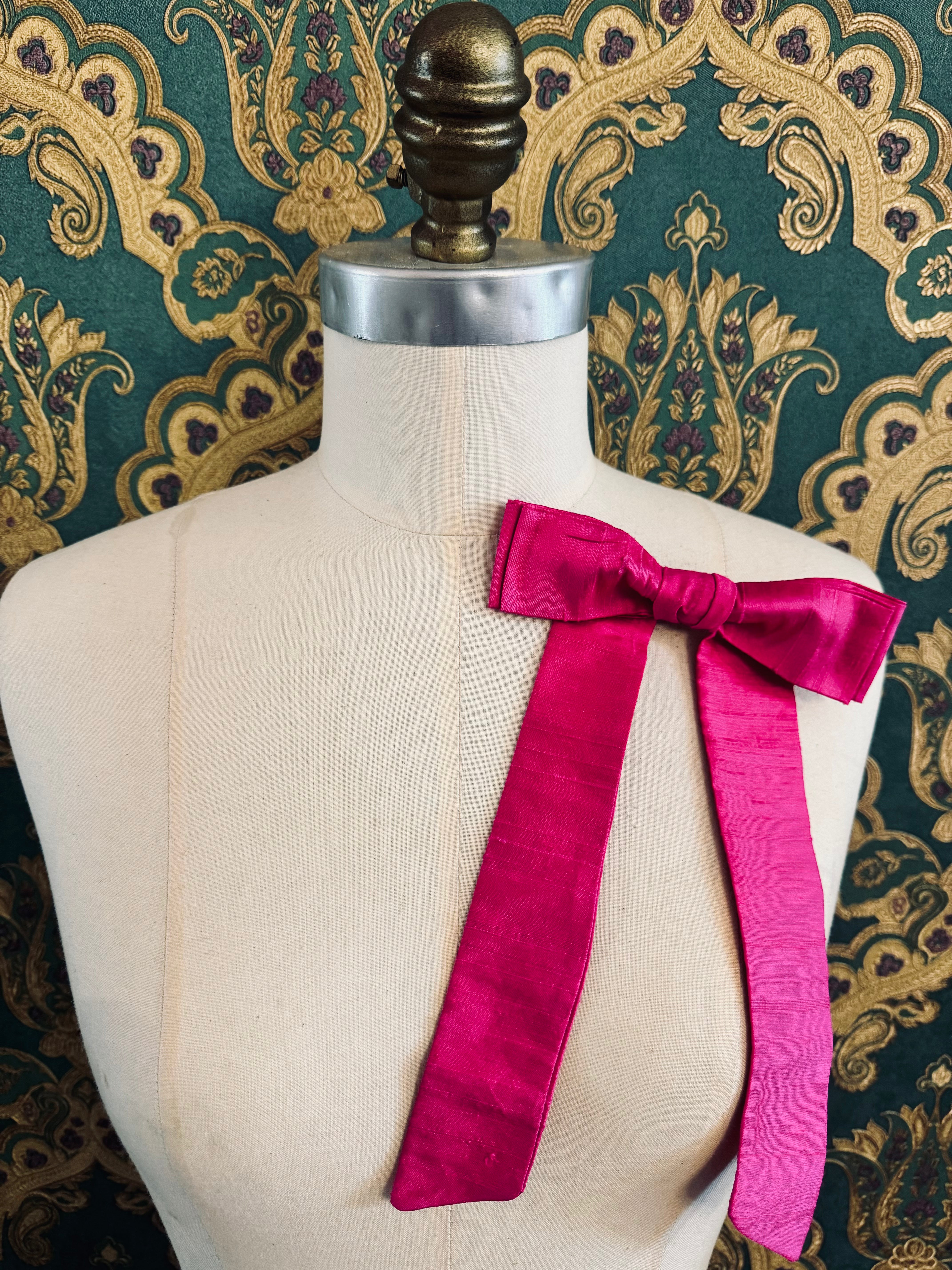 Broochella Alice pink handmade silk bow luxury men’s women’s brooch pin