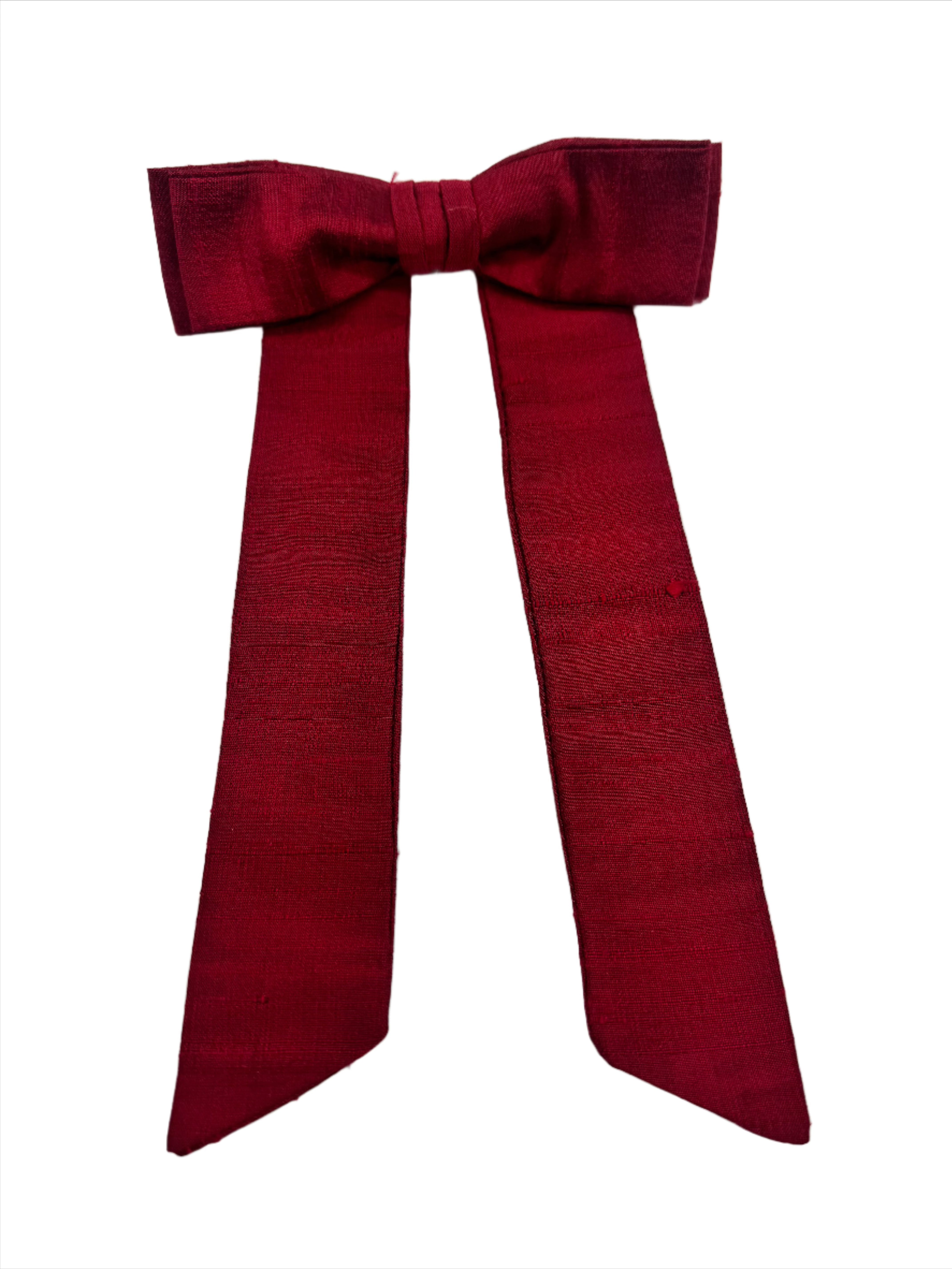 Broochella Alice bow red handmade silk bow luxury men’s women’s brooch pin