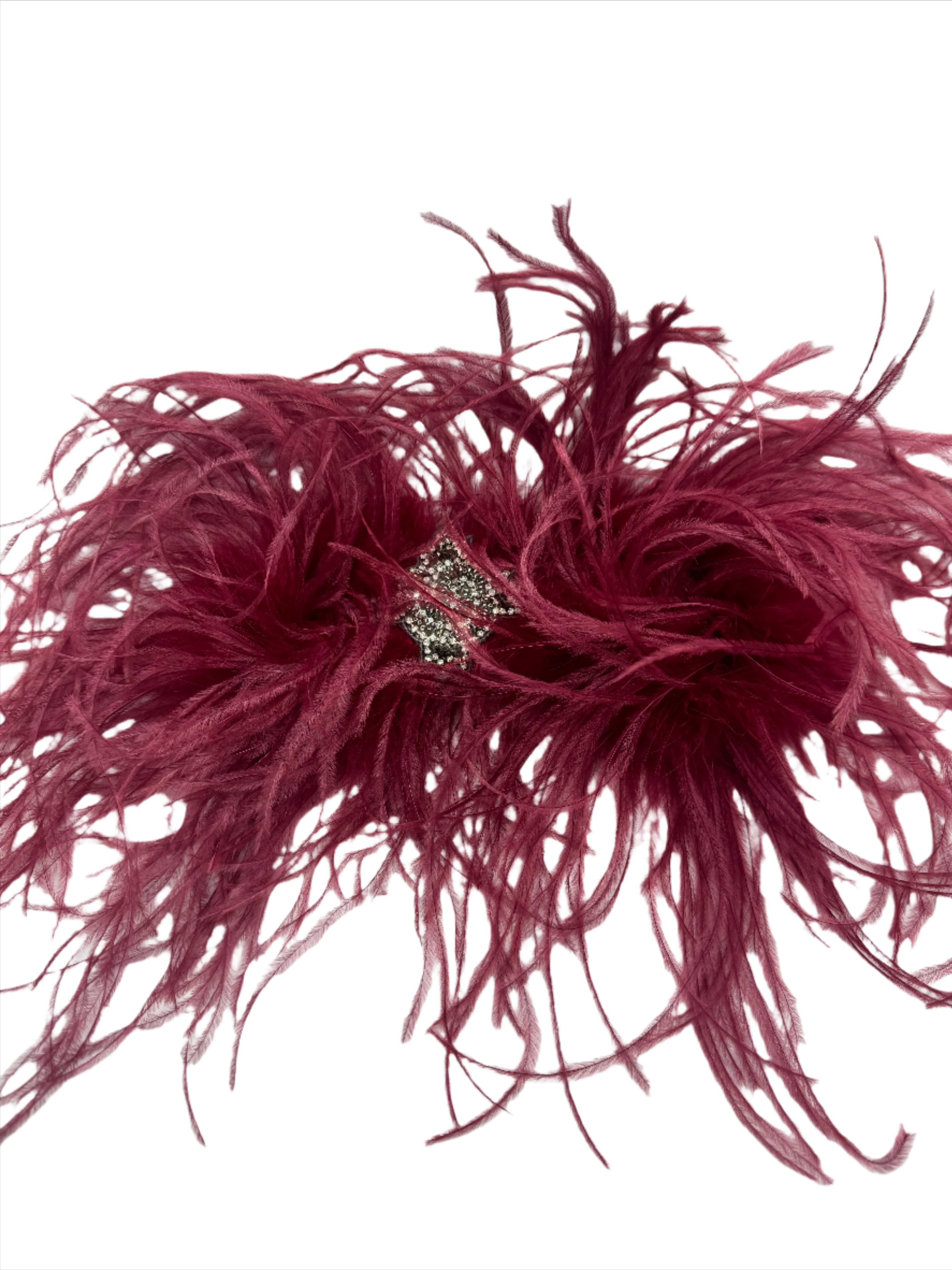 Broochella magenta feather bow brooch pin handmade silver tone embellishment designer handmade luxury women’s men’s