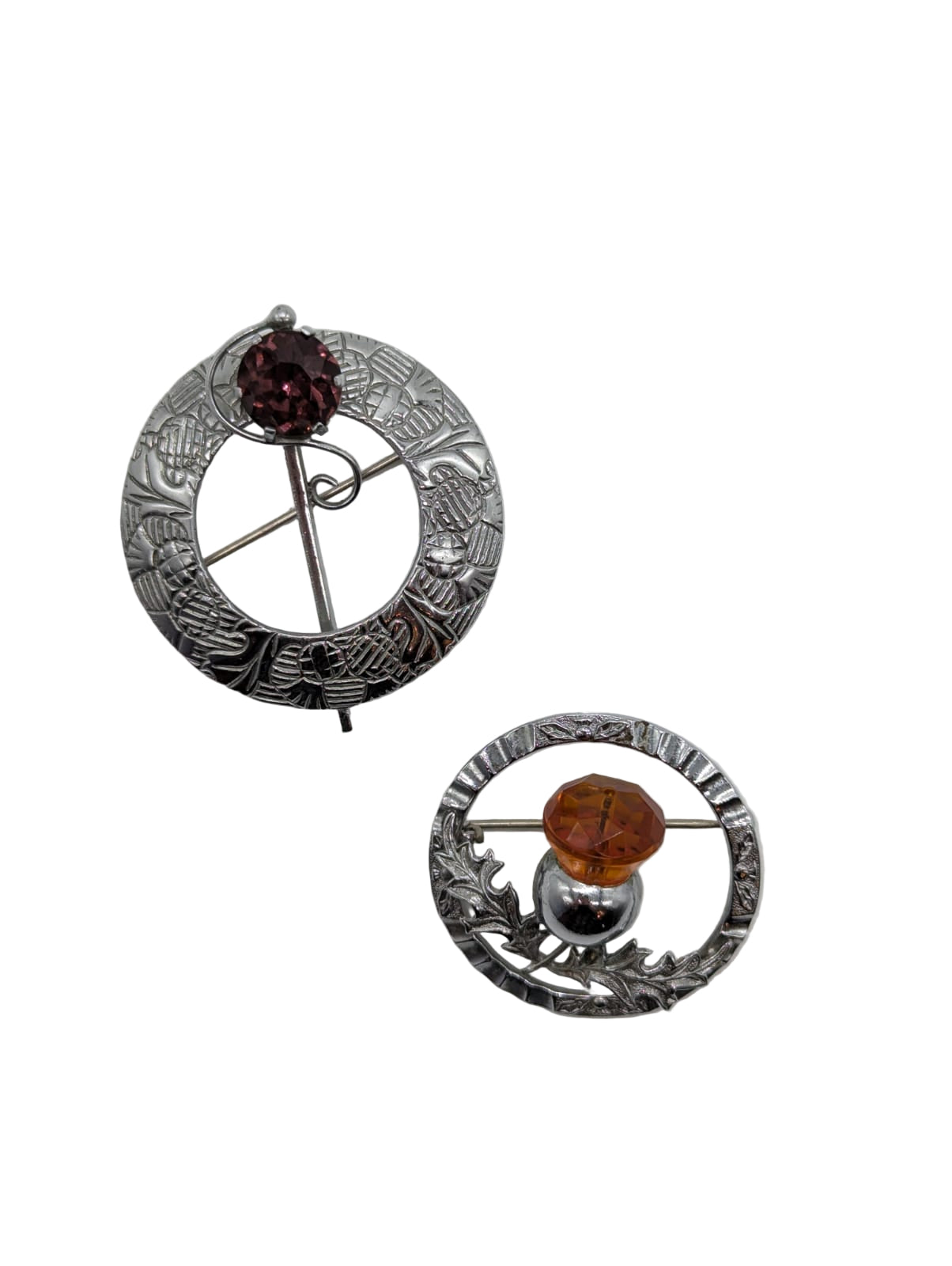 Broochella Brooch pin pair Vintage Scottish kilt silver metal men's women's luxury designer