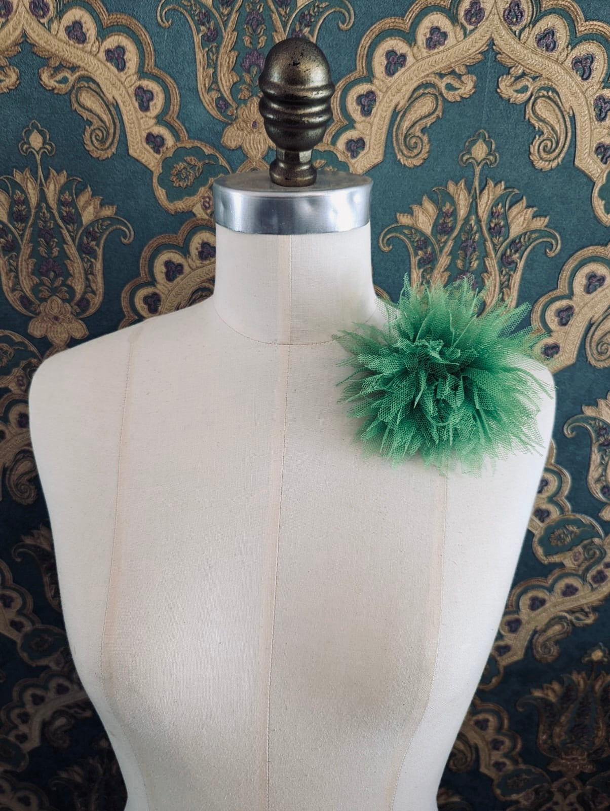 Broochella Monello Urchin brooch pin handmade luxury designer green