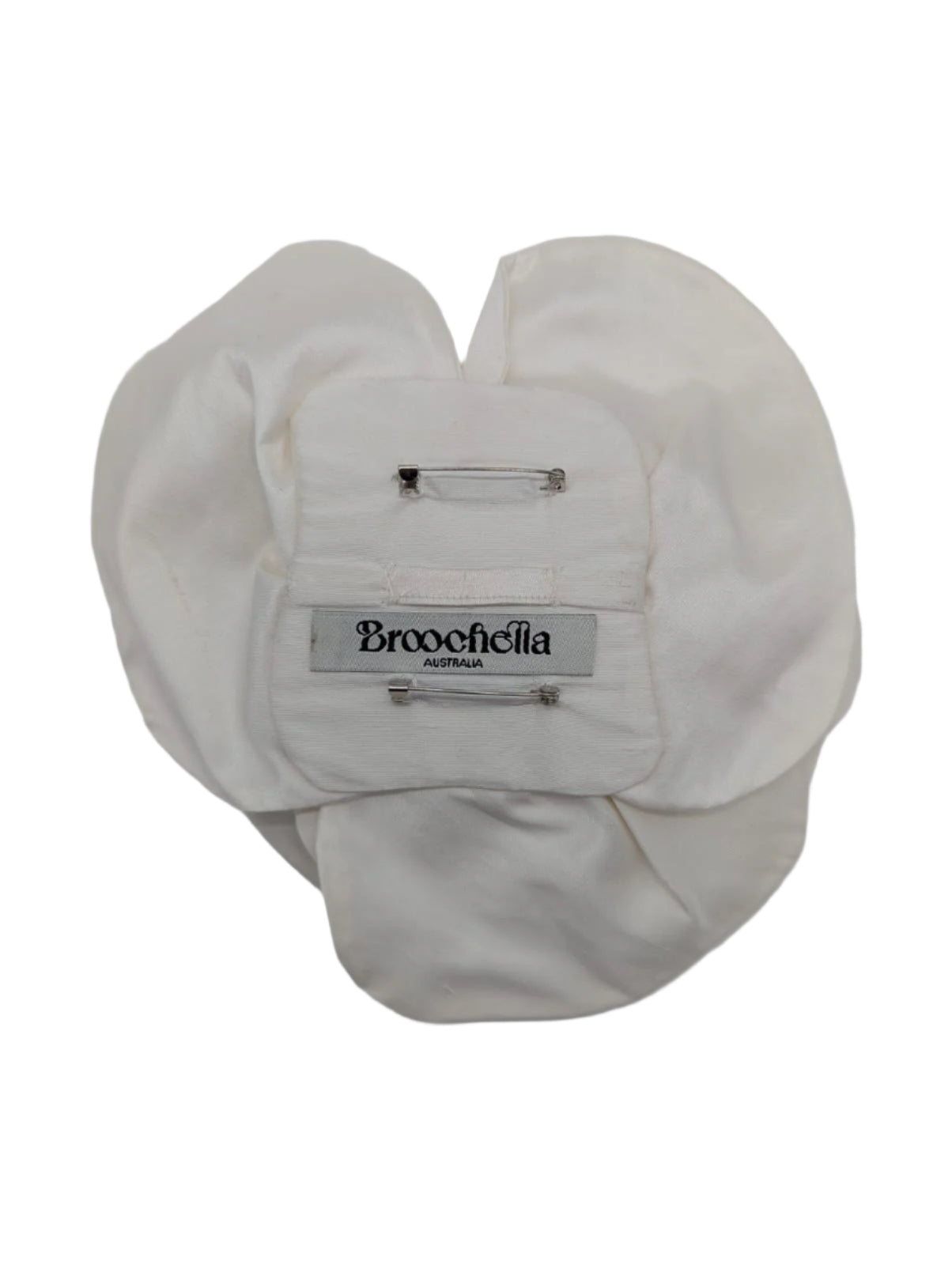 Broochella Bellucci ivory handmade silk flower brooch pin designer luxury wedding bridal women’s