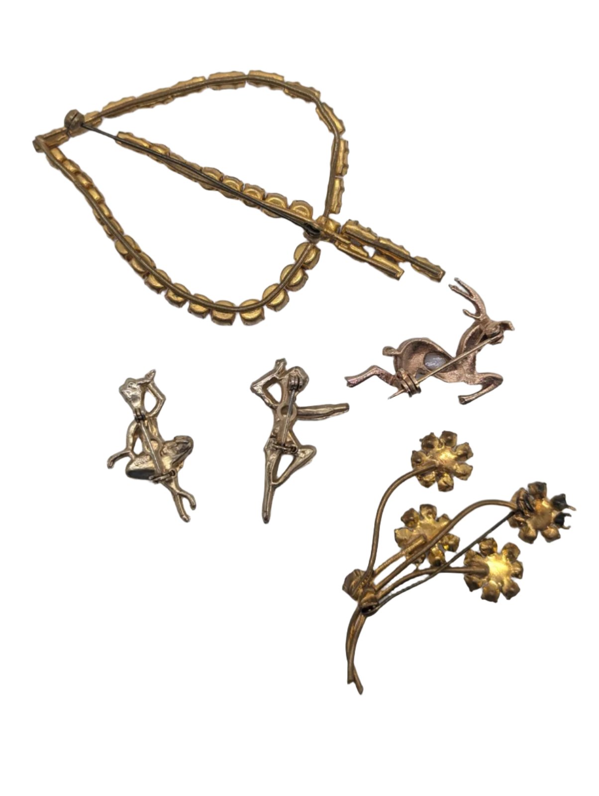 Broochella quint vintage brooch set gold tone rhinestone flower luxury animal men’s women’s