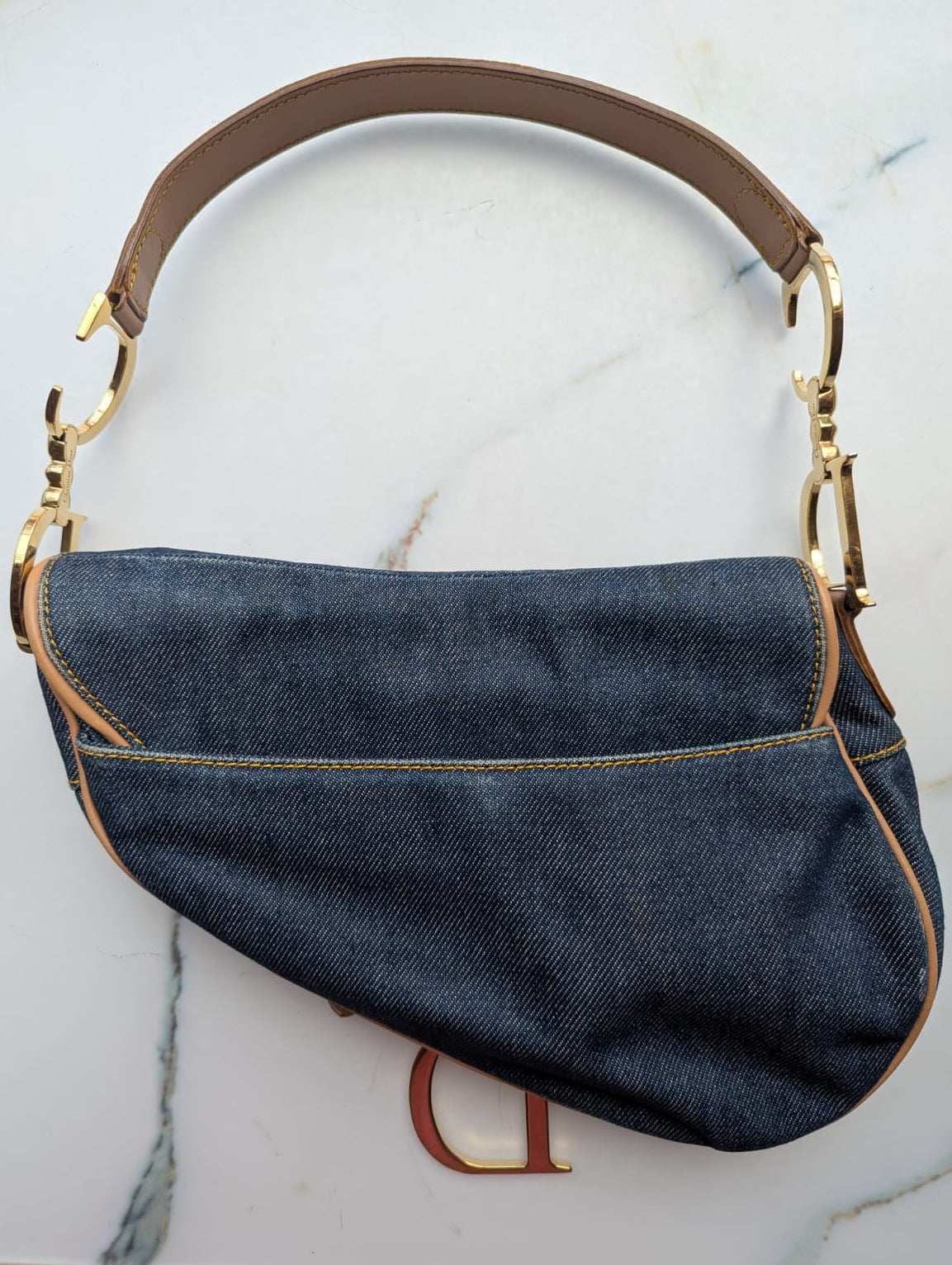Dior Blue Denim Vintage Saddle Bag Luxury designer
