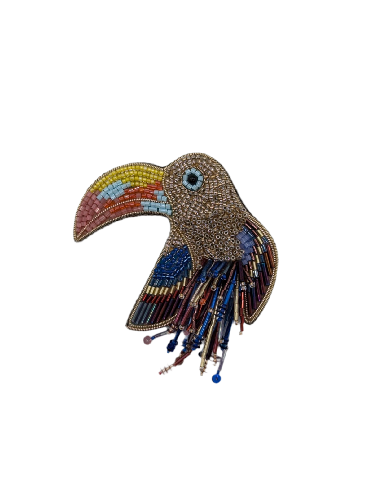Men's Beaded Toucan Brooch