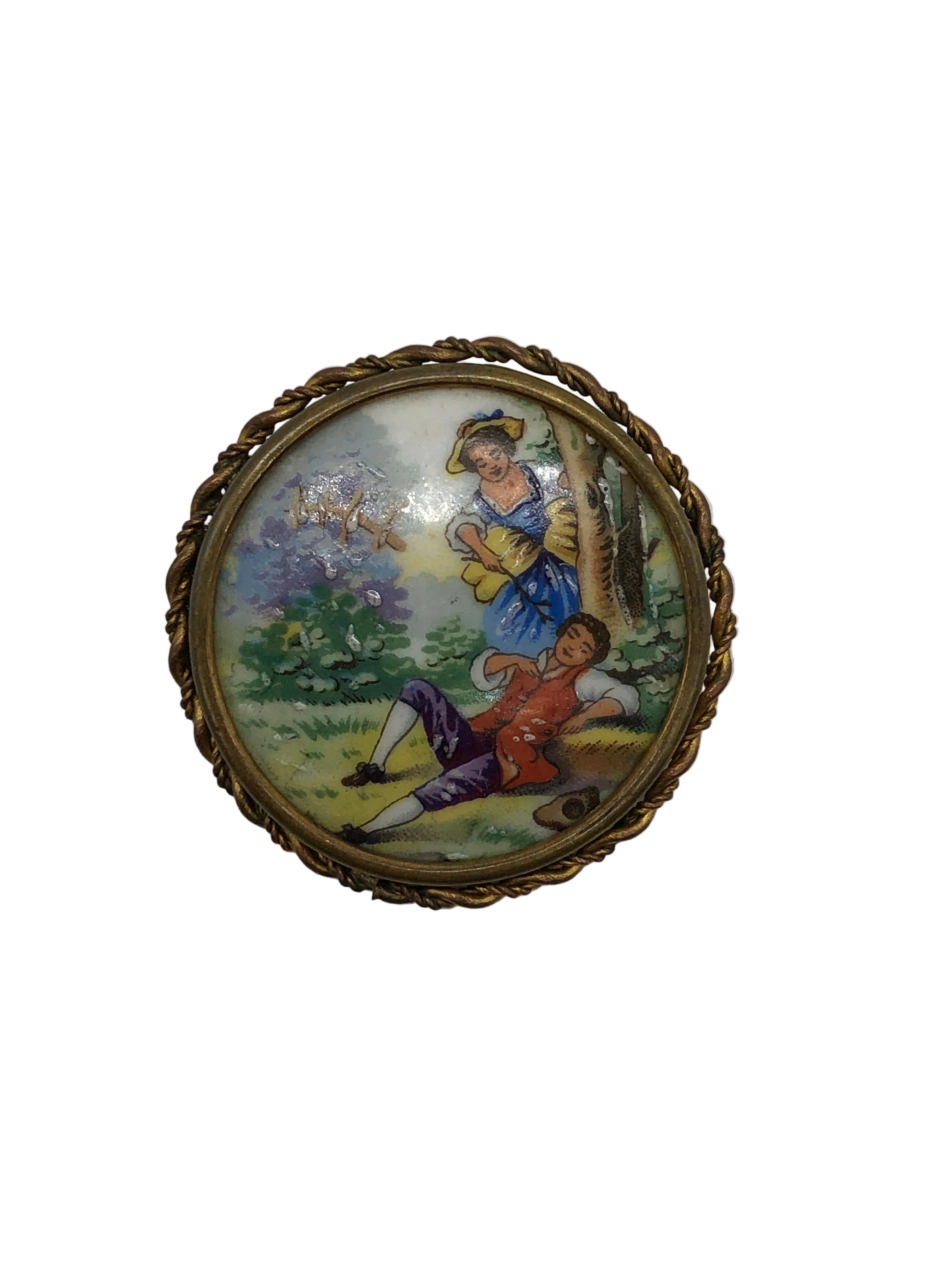 Les Amoureux du Jardin Vintage Brooch