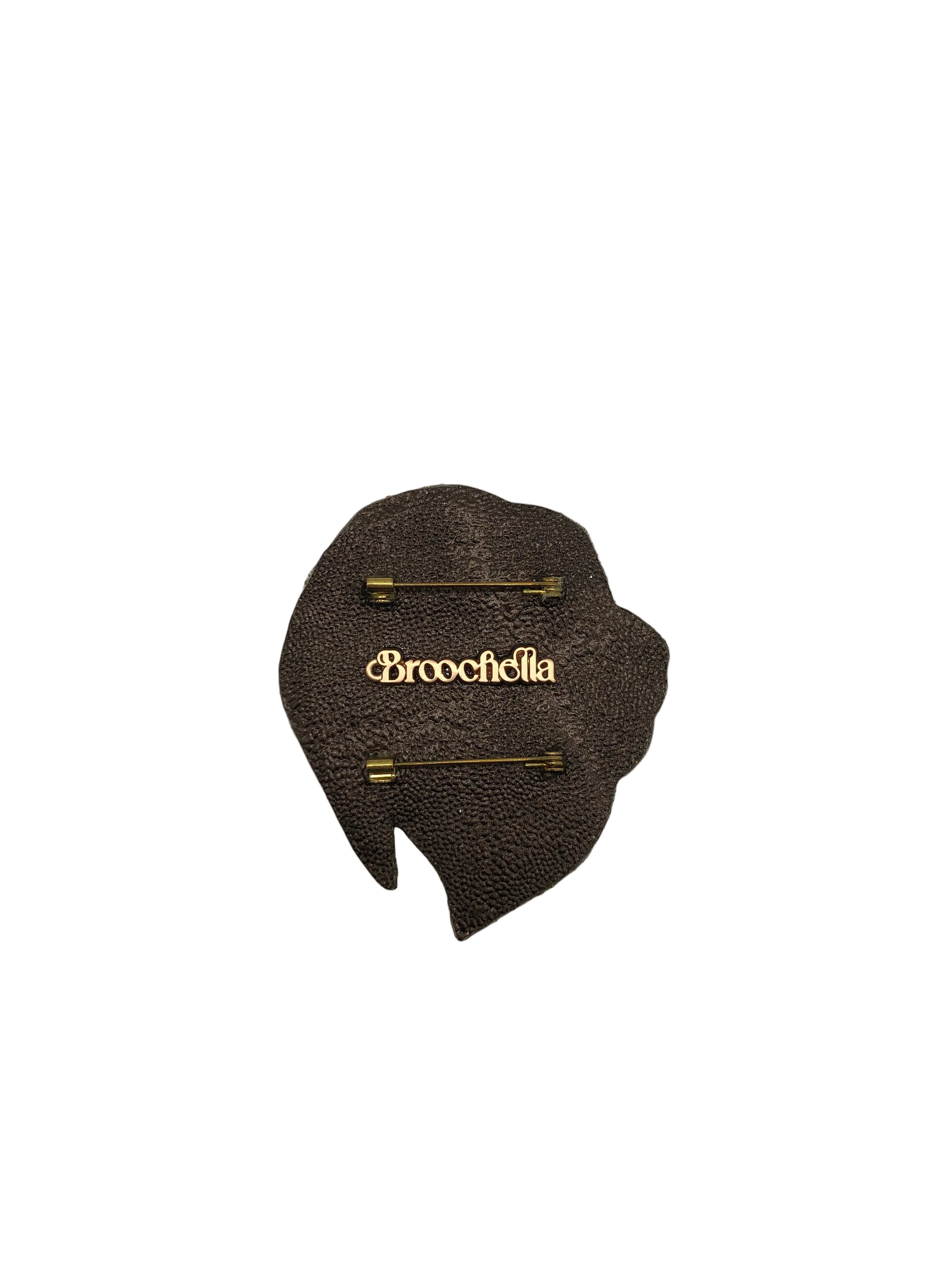 Broochella large lion brooch pin black gold hand beaded sequin luxury designer handmade men’s women’s 