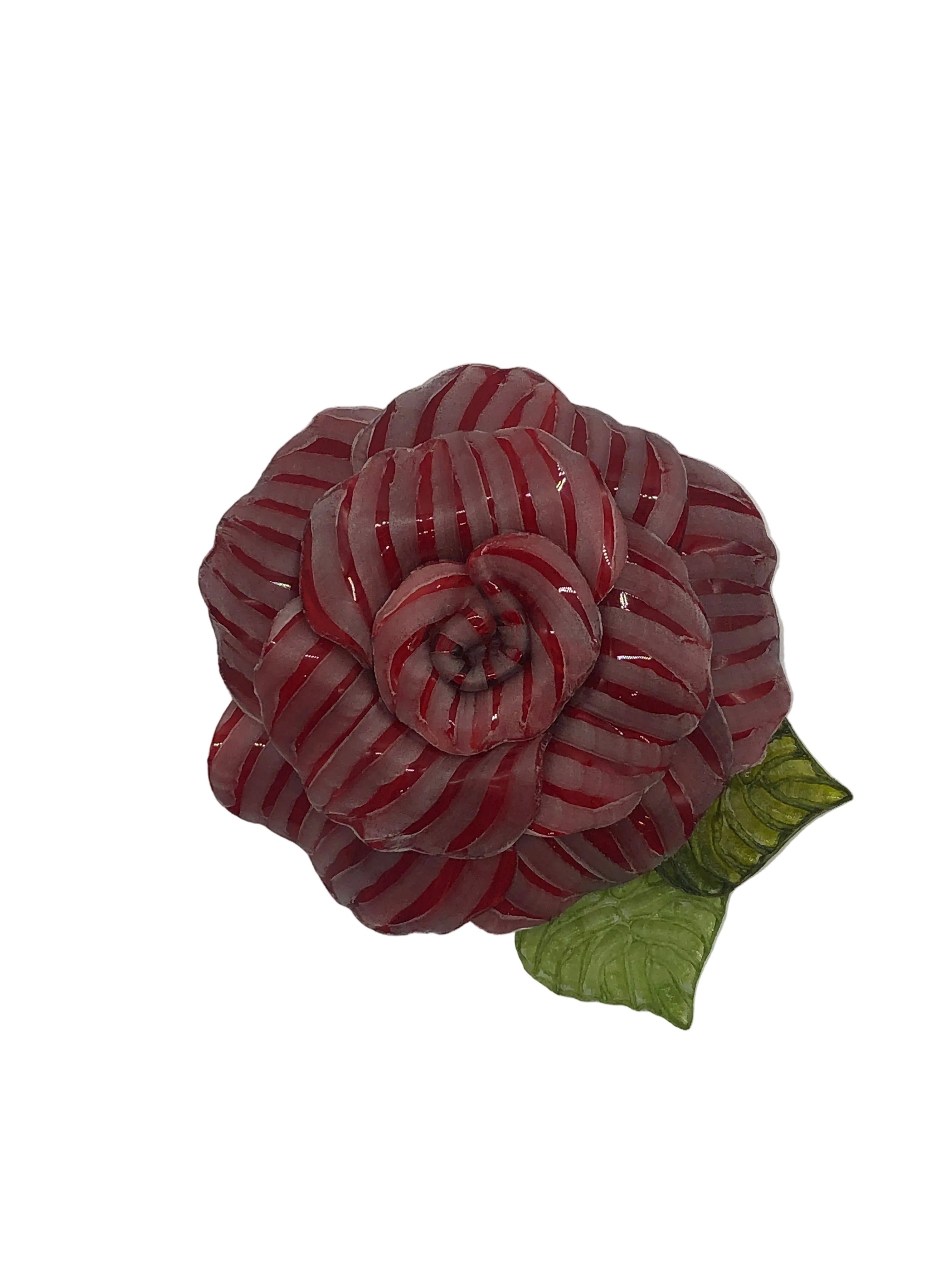 Broochella Fabrice Flower brooch pin handmade made in France luxury designer men's women's accessory red 