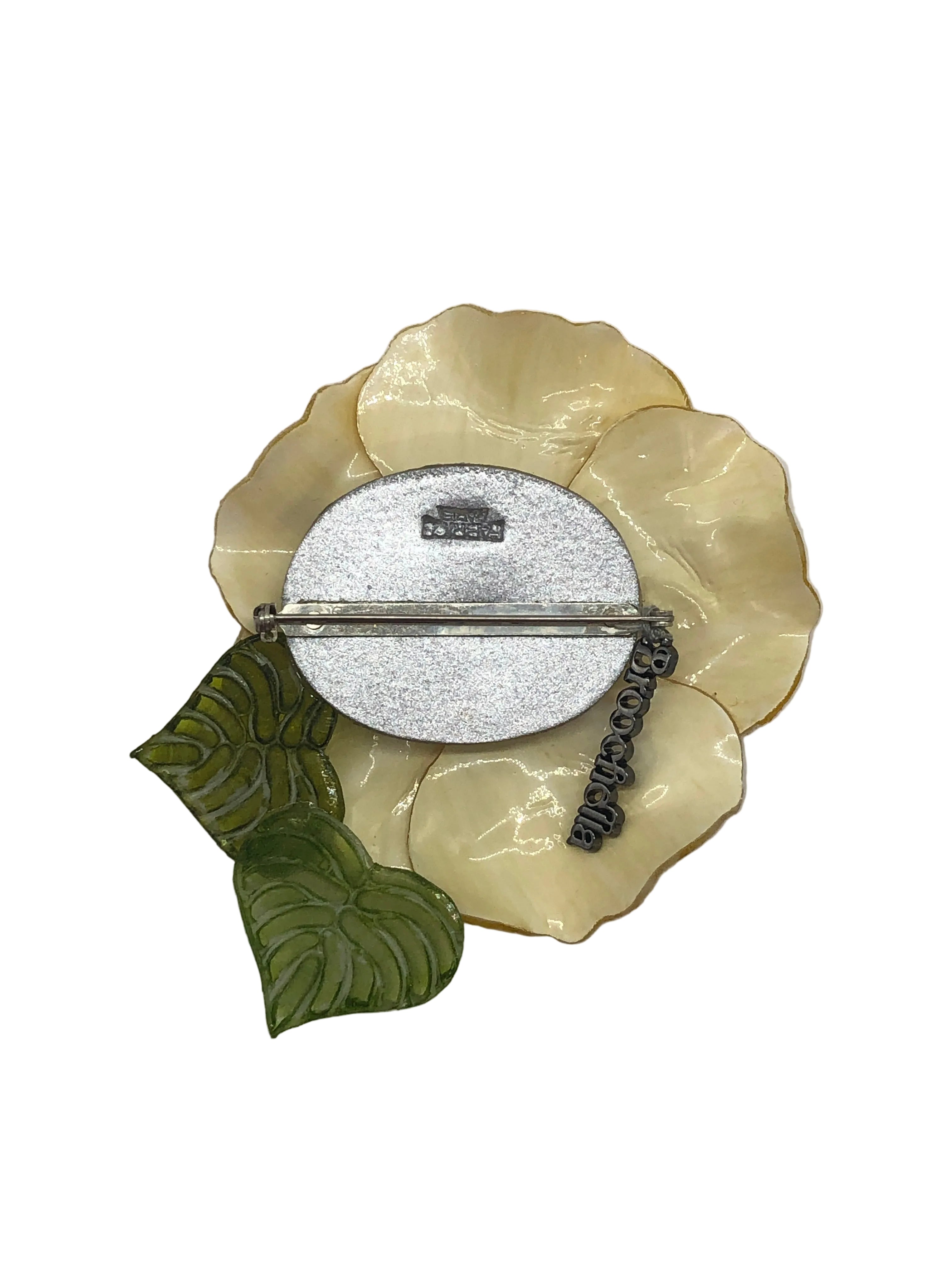 Broochella Fabrice Flower brooch pin handmade made in France luxury designer men's women's accessory yellow