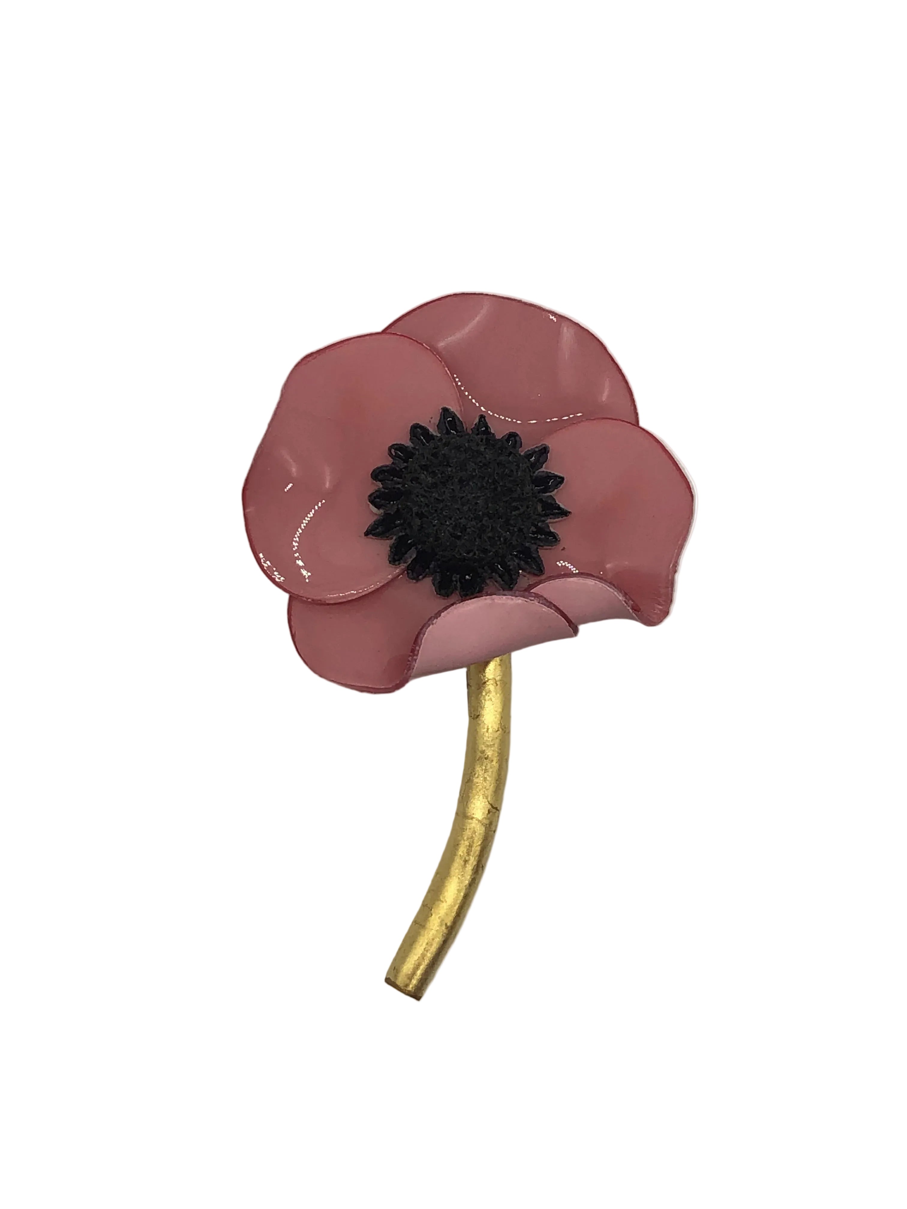 Fabrice Broochella Poppy flower brooch pin handmade in Paris luxury designer men's women's accessory pink