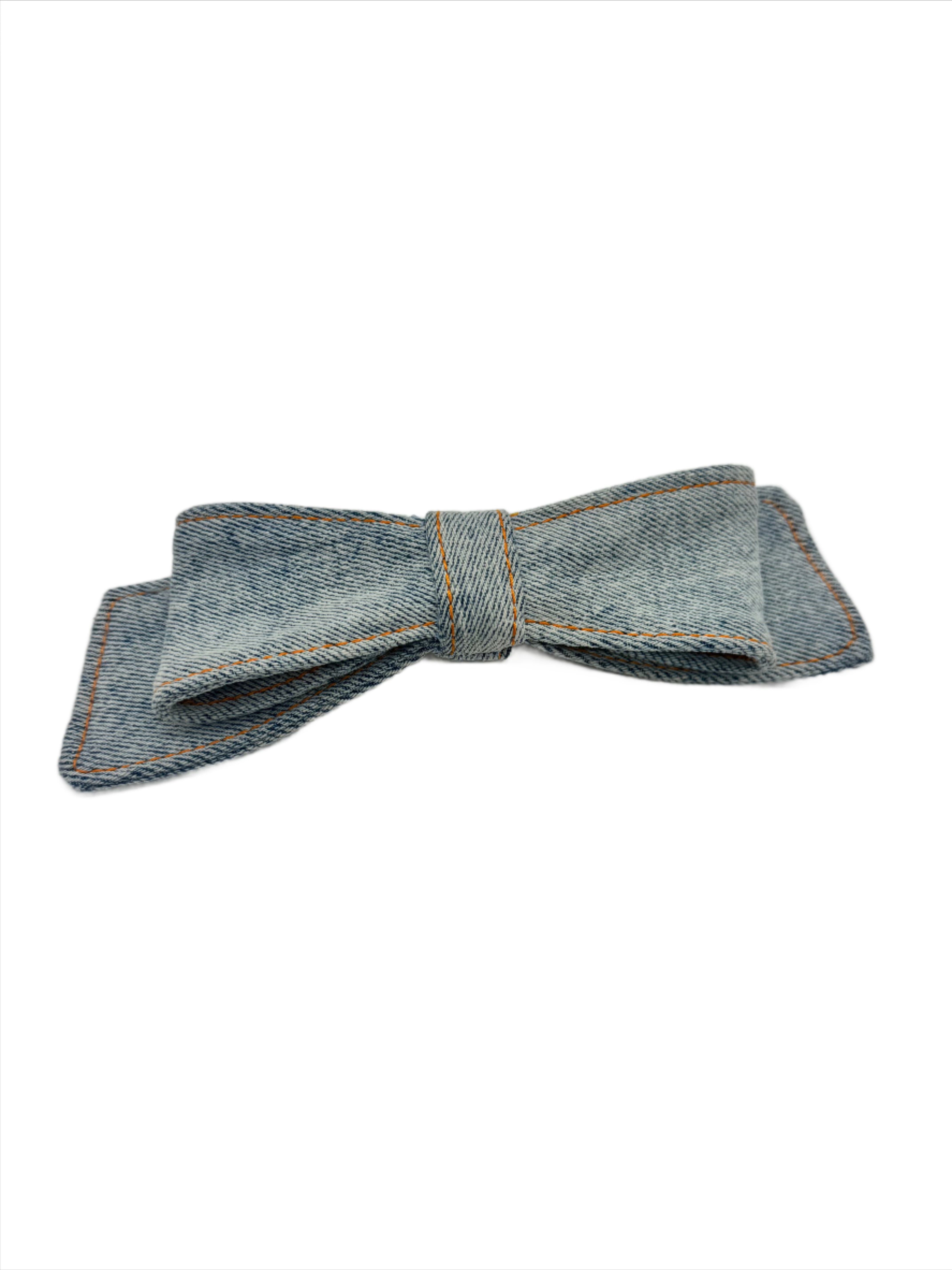 Light Blue Denim Hair Bow Clip