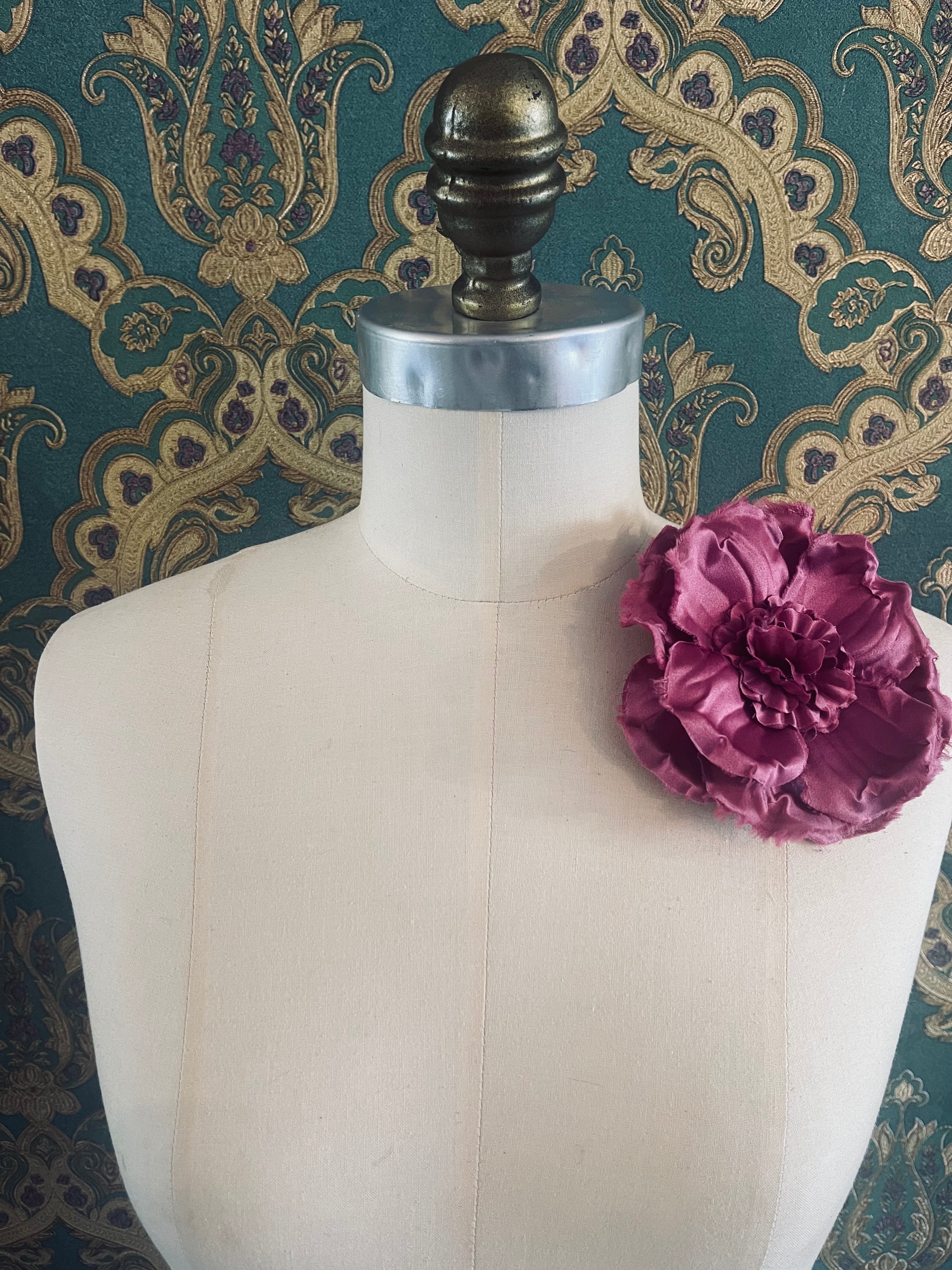 Broochella Malva flower brooch pin handmade luxury designer men’s women’s lilac