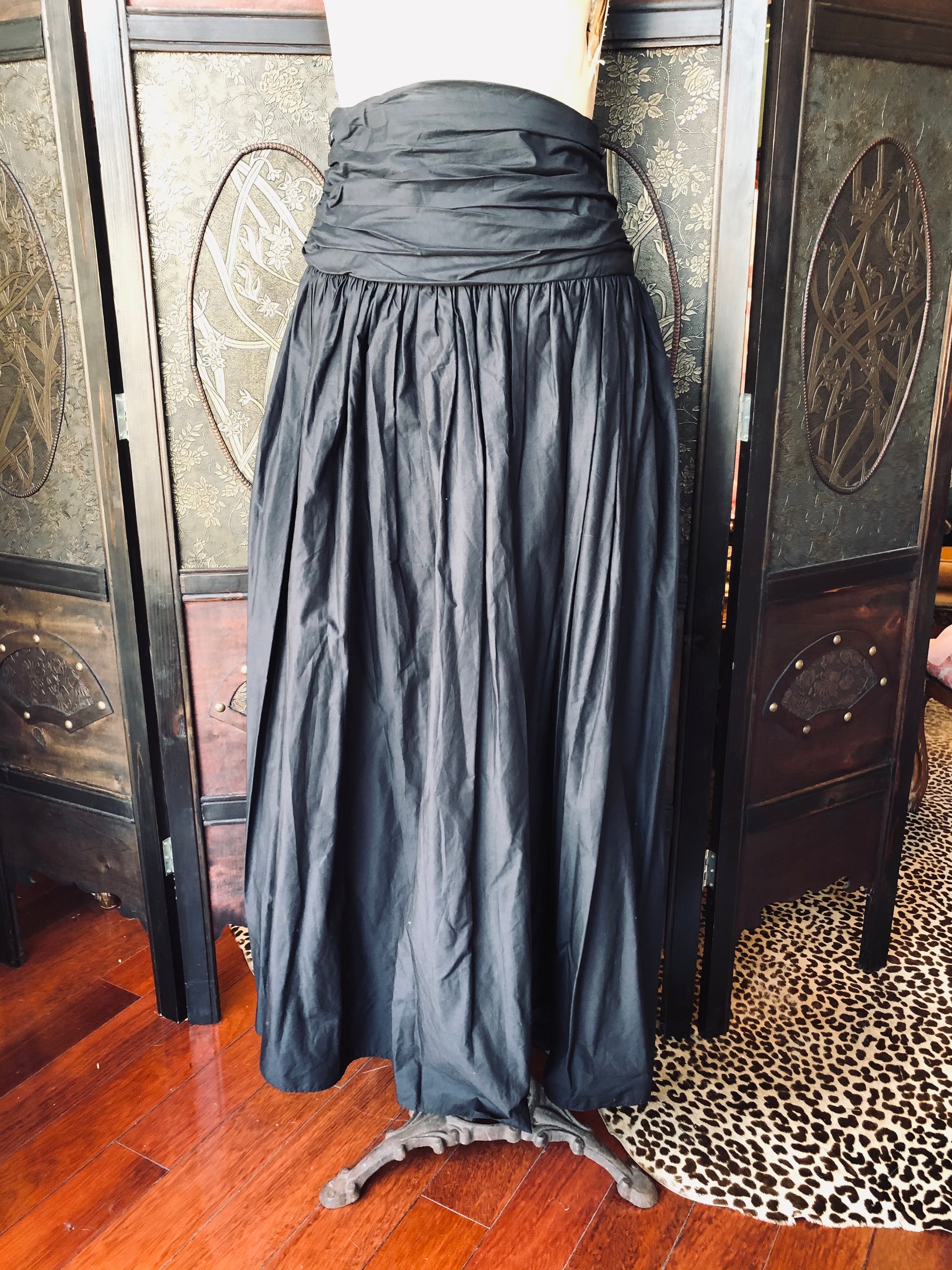 Matteau Black Organic Cotton Maxi Skirt – Size US 2 / EU 36 luxury designer