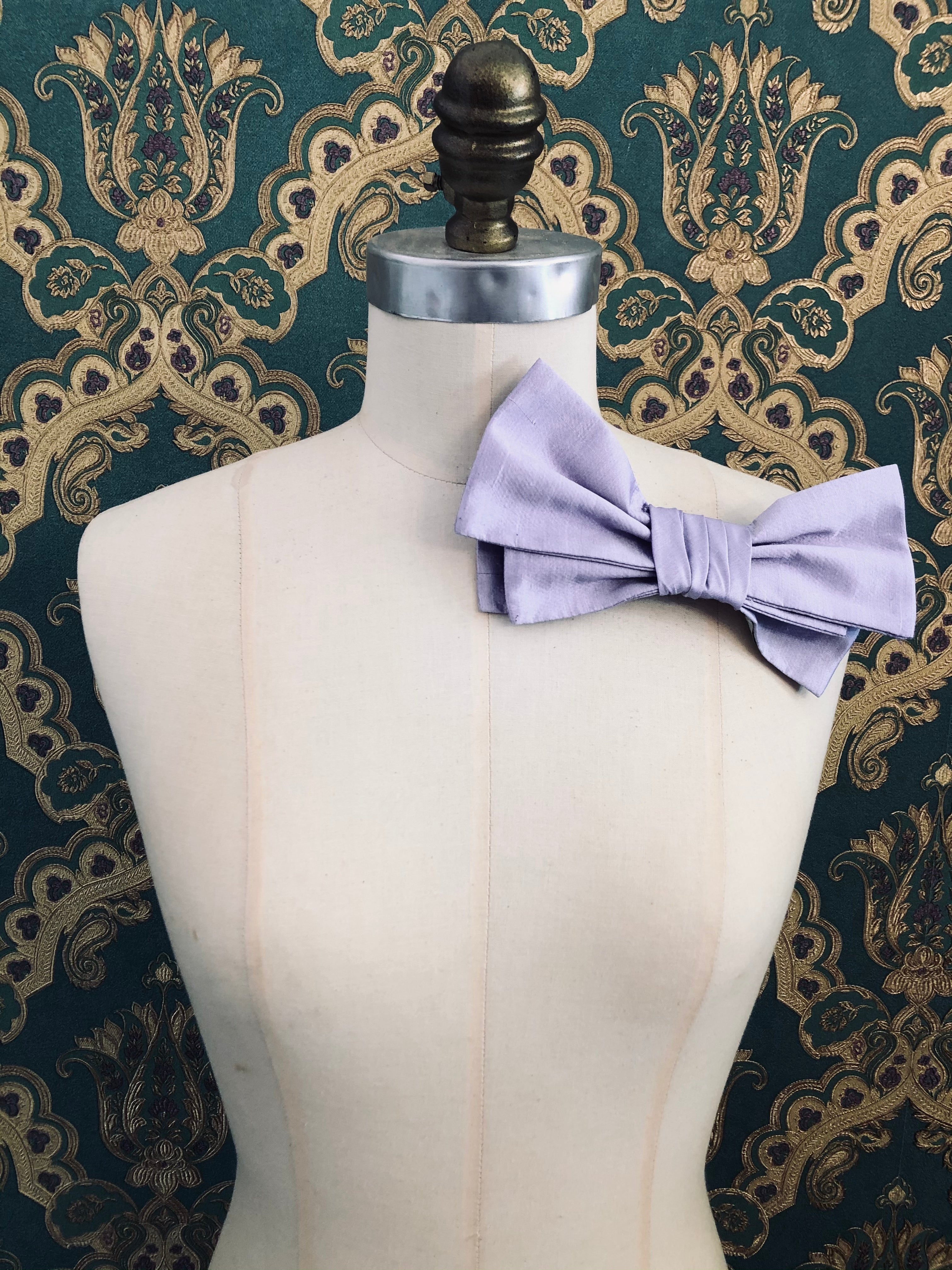 Broochella Marie Antionette silk bow brooch pin handmade luxury designer men's women's purple