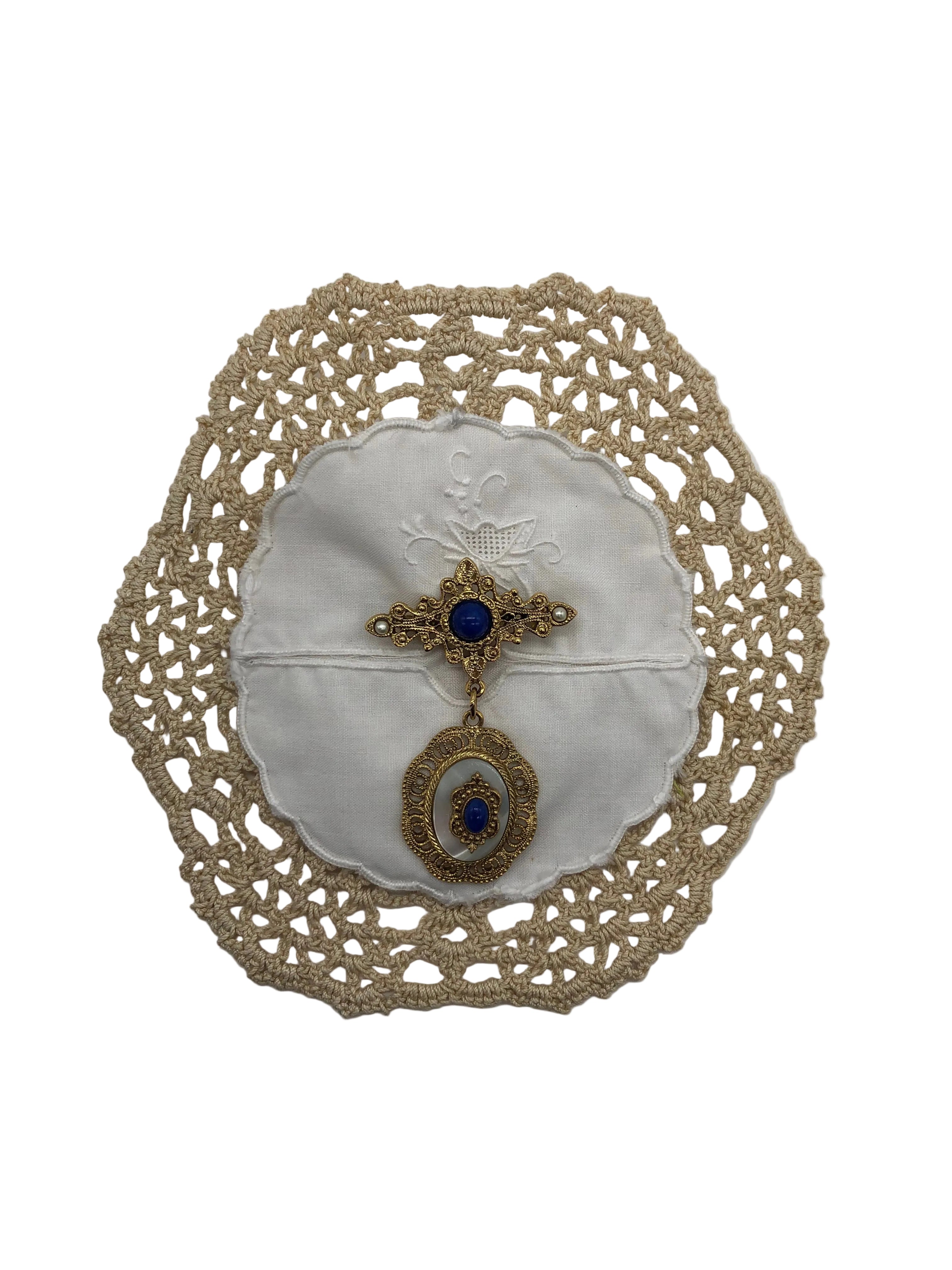 Broochella Corredi Brooch Pin vintage Italian linen luxury designer men's women's handmade upcycled 