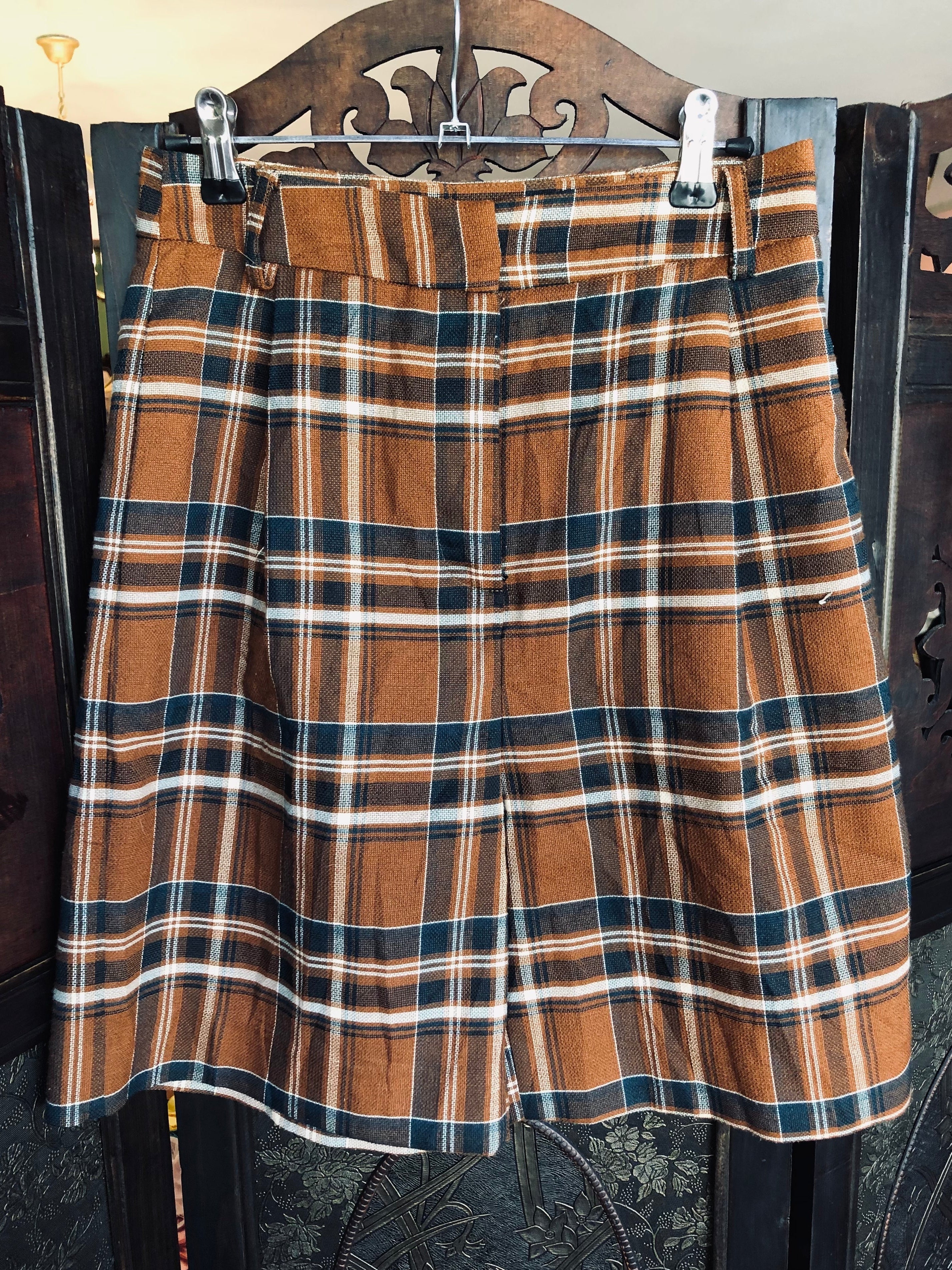 Plaid Tailored Shorts Brown Multi-Size Small