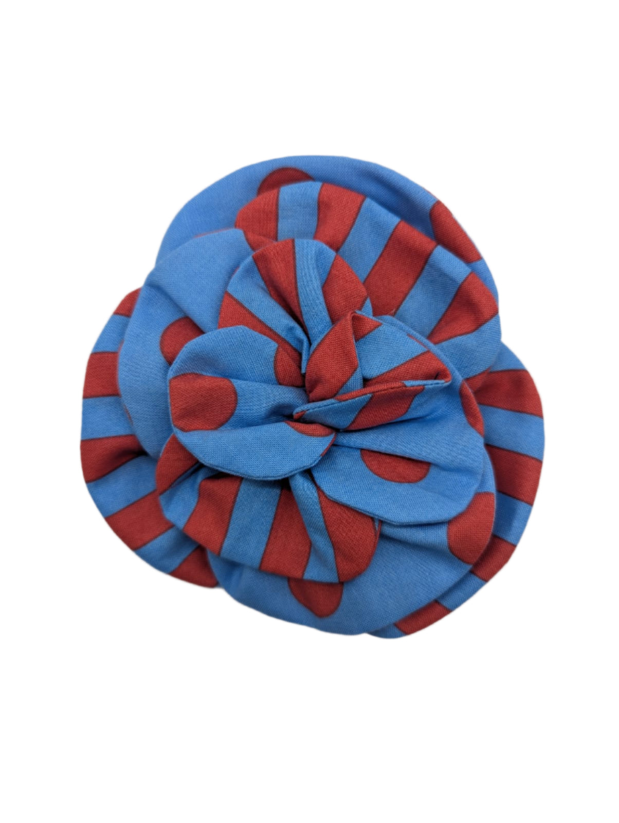 Broochella Men's Florella flower brooch cotton handmade spots stripes designer luxury red blue