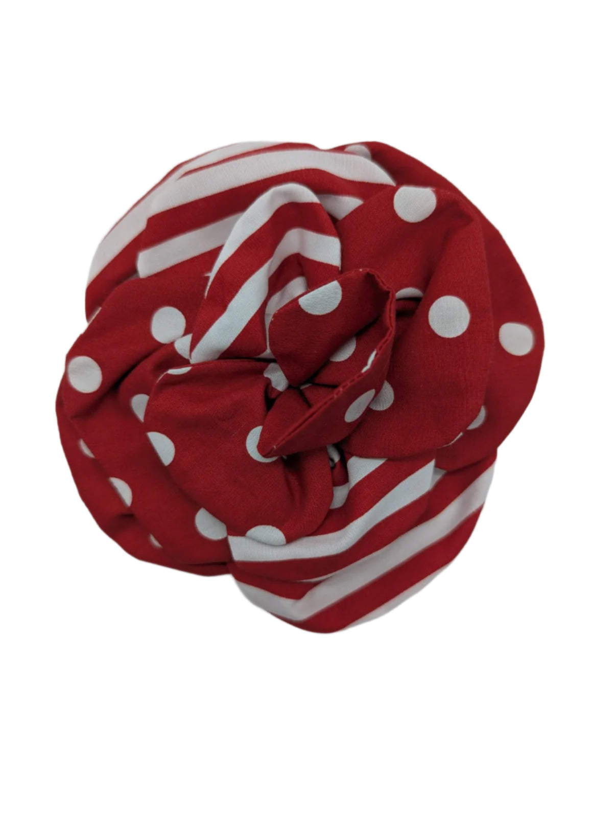 Broochella Men's Florella flower brooch cotton handmade spots stripes designer luxury red white