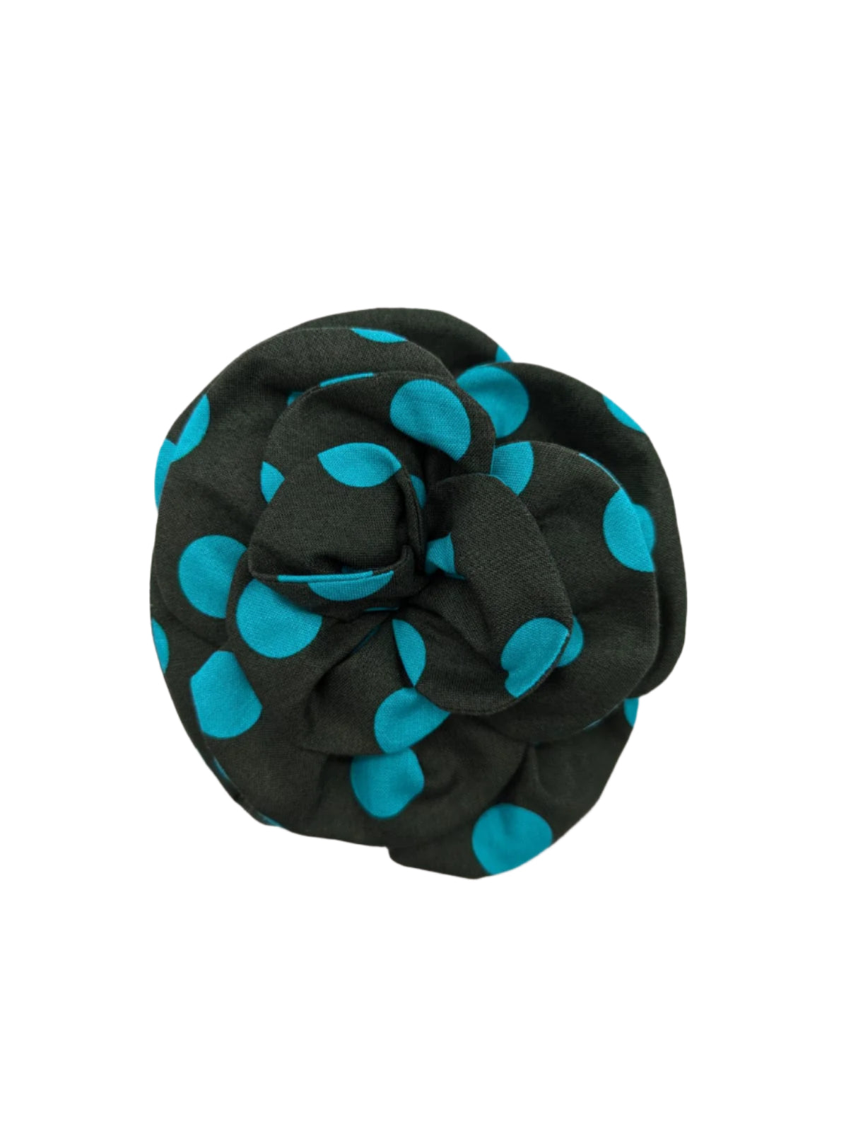 Broochella florella flower brooch pin green spot polka dot cotton handmade designer women’s men’s 