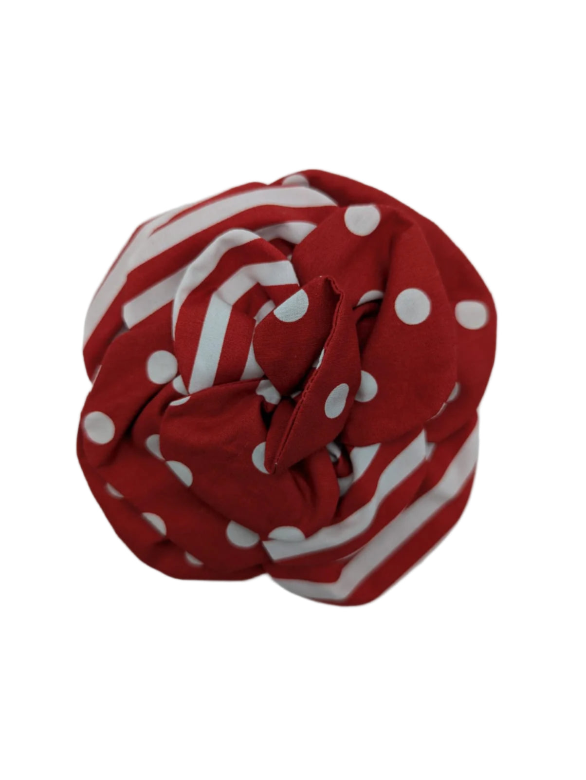 Broochella florella spot stripe polka dot flower brooch red white cotton handmade luxury designer women’s men’s 