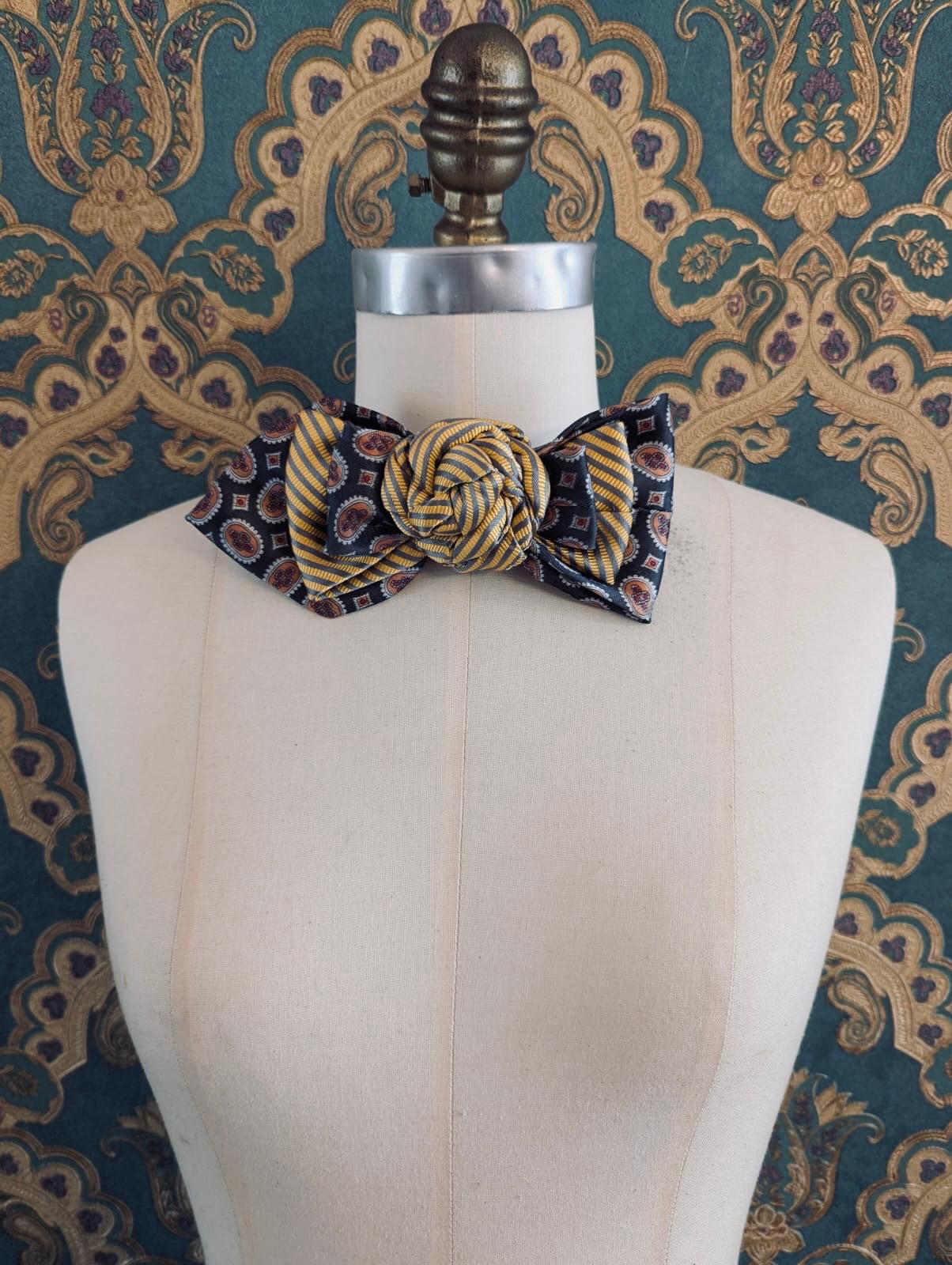 Broochella Bolivar Cravatte tie brooch pin handmade up-cycled vintage designer luxury women’s men’s 