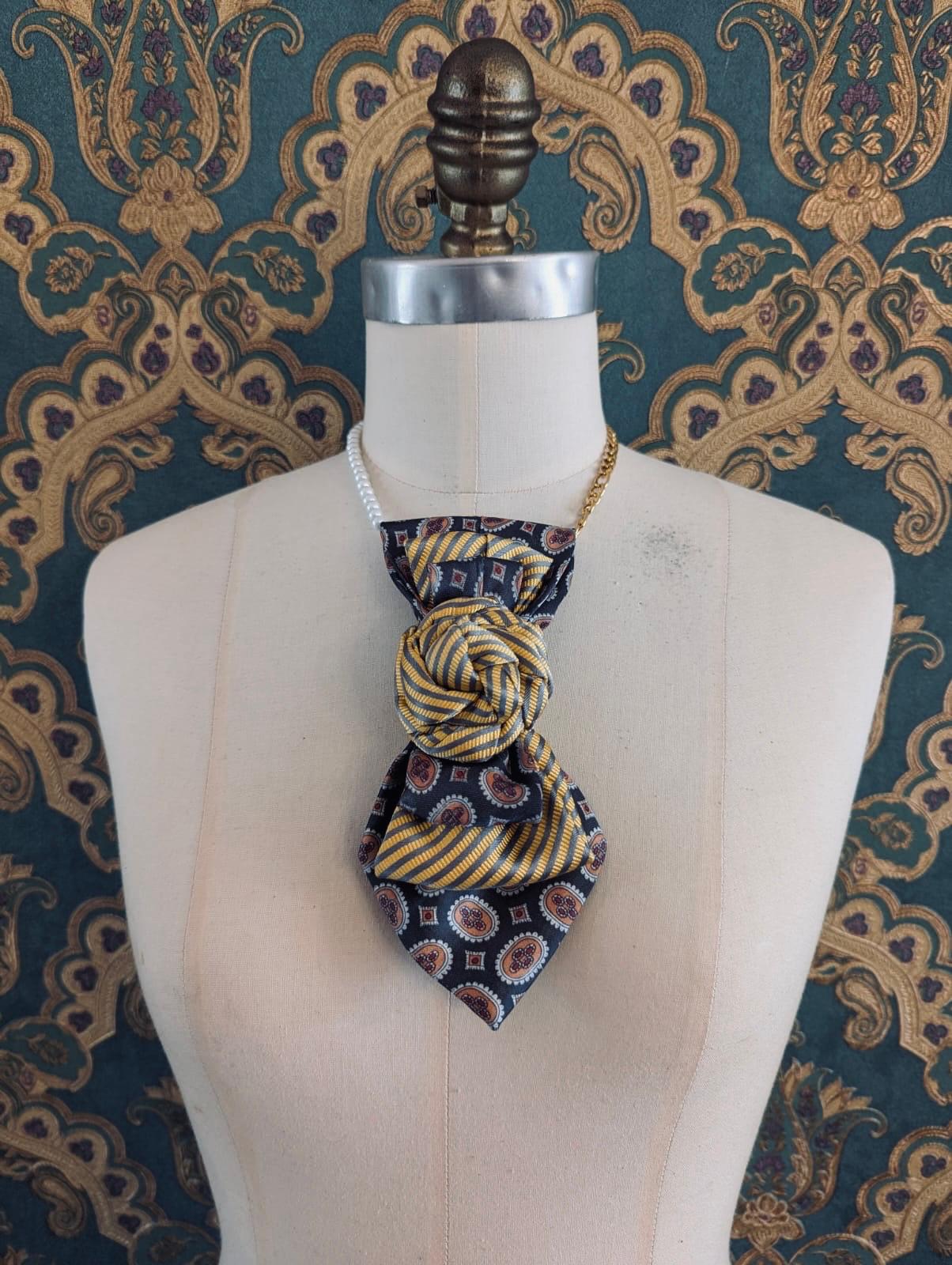 Broochella Bolivar Cravatte tie brooch pin handmade up-cycled vintage designer luxury women’s men’s 