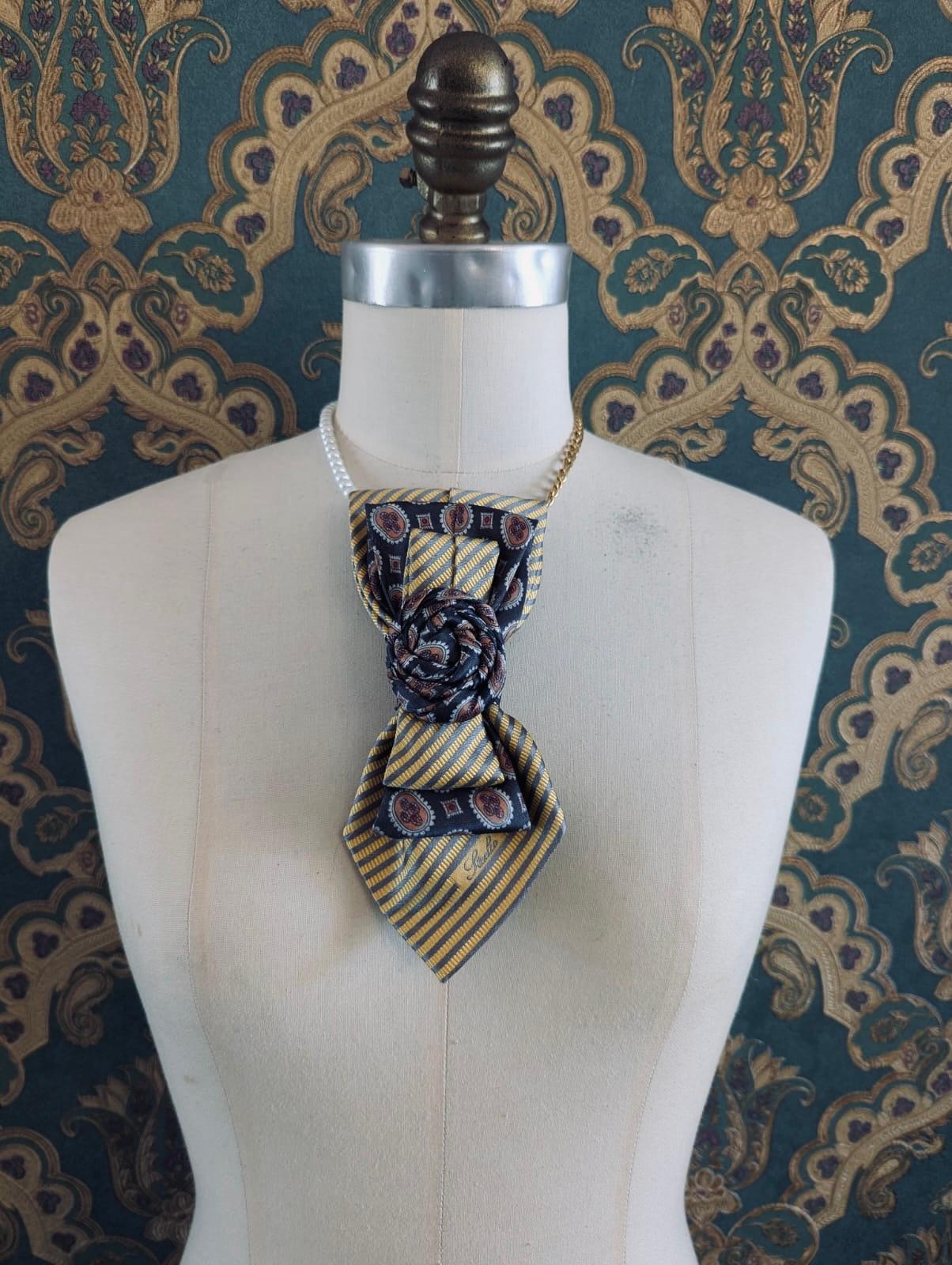 Broochella Bolivar cravatte tie brooch pin handmade up-cycled vintage designer luxury women’s men’s 