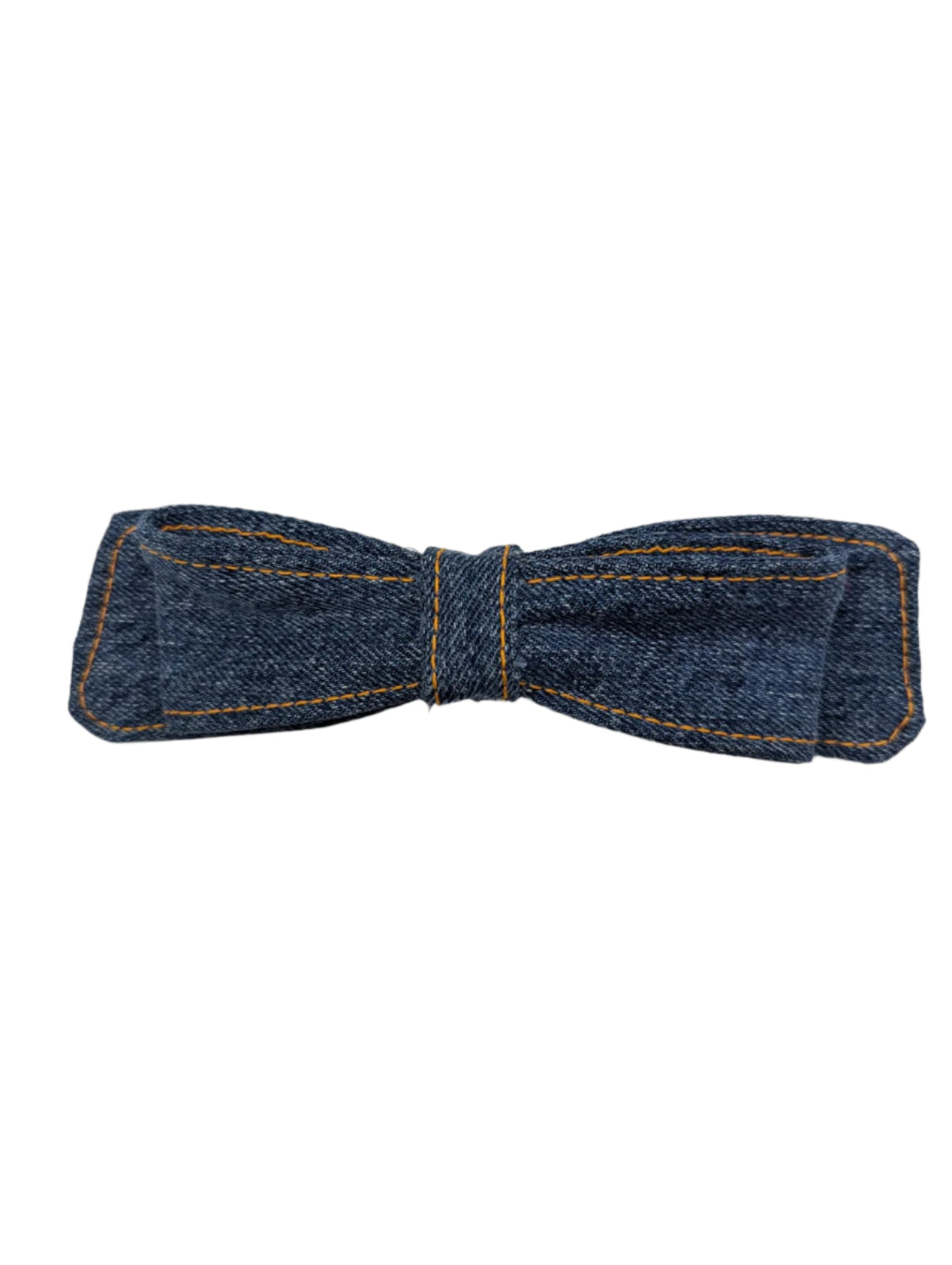 Mid Blue Denim Hair Bow Clip