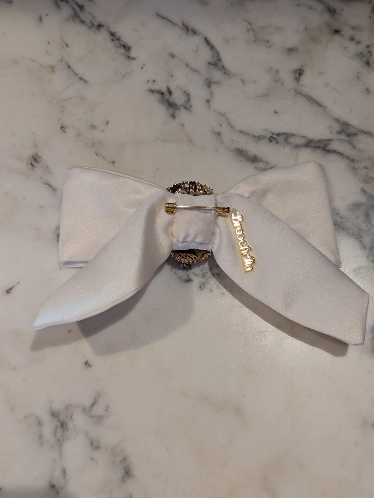Broochella Blanche Camée ivory satin bow brooch pin cameo vintage handamde luxury designer men's women's 