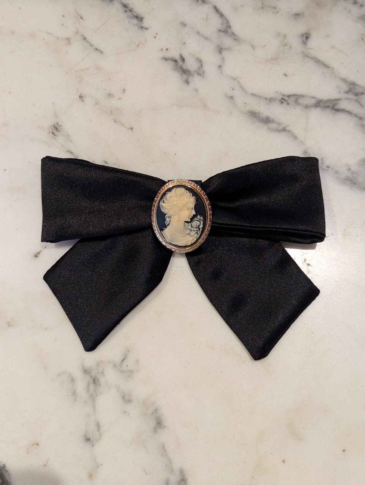 Broochella Maison broche satin bow brooch pin handmade vintage cameo black men's women's designer luxury