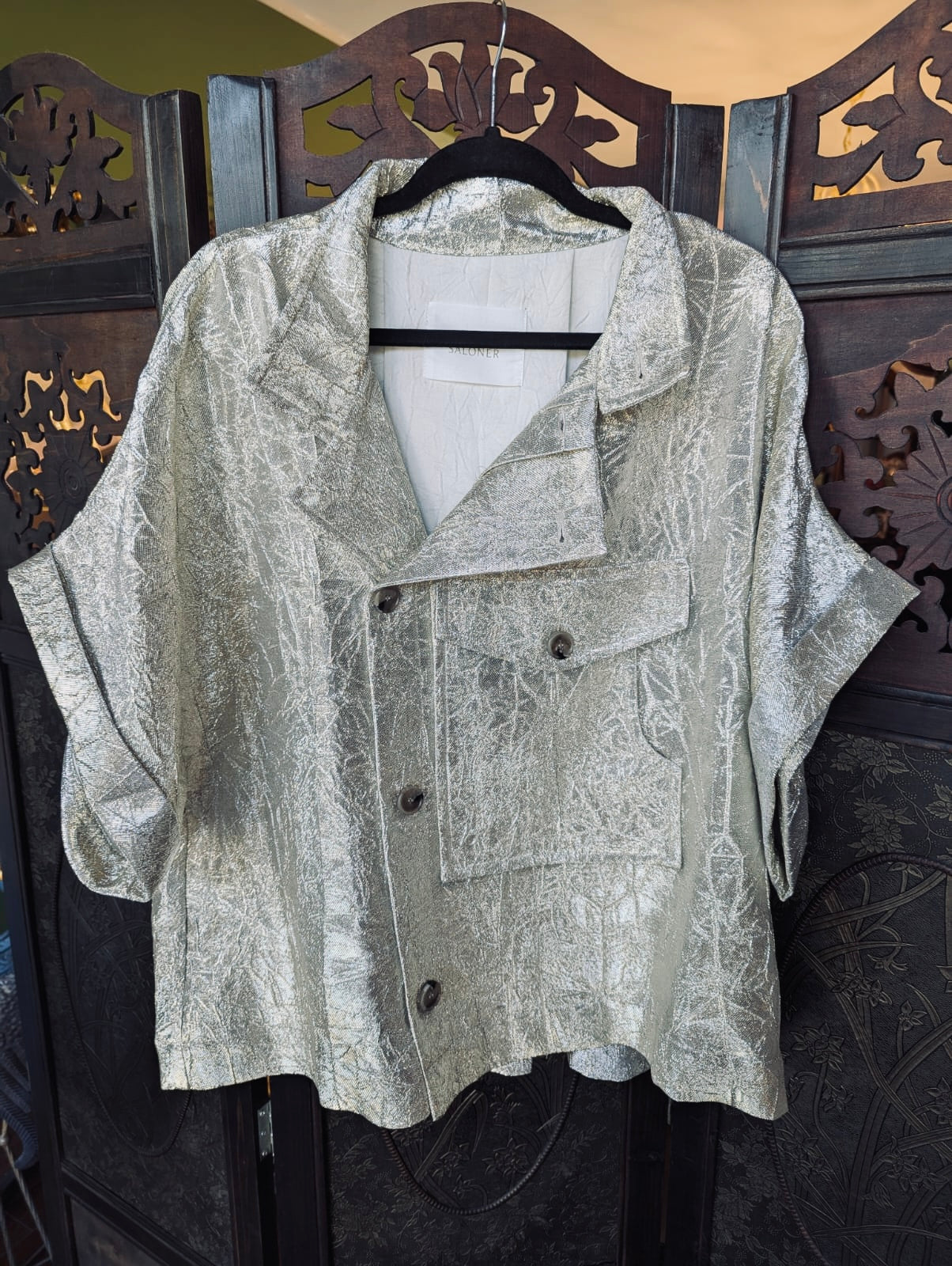 Rabens Saloner Metallic Short Sleeve Jacket – Size M/L