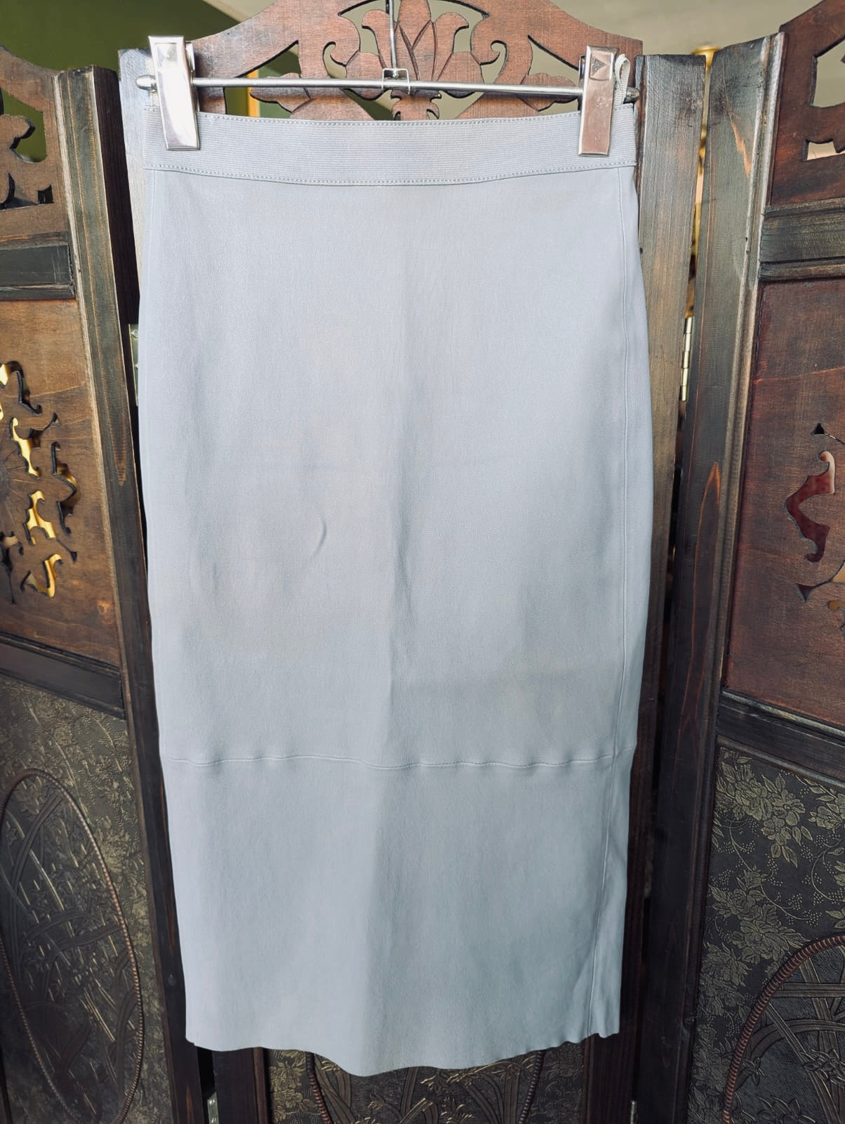 Scanlan Theodore Grey Leather Skirt – AU 6 / US 2
