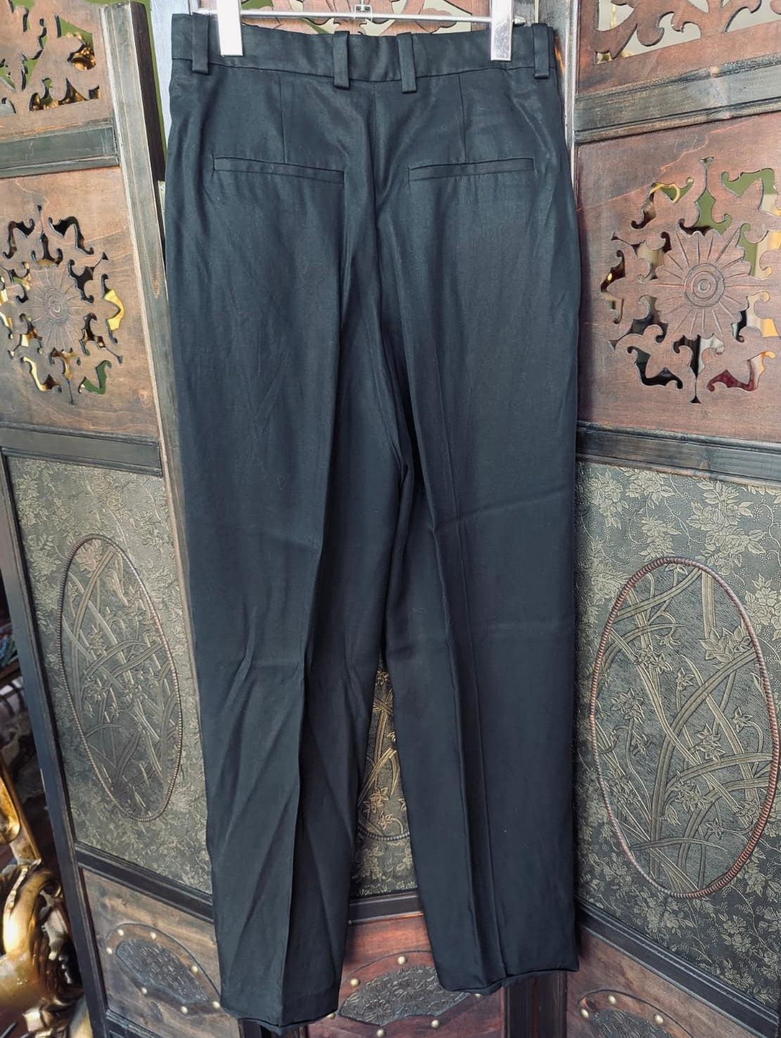 COS black wide leg trousers 36